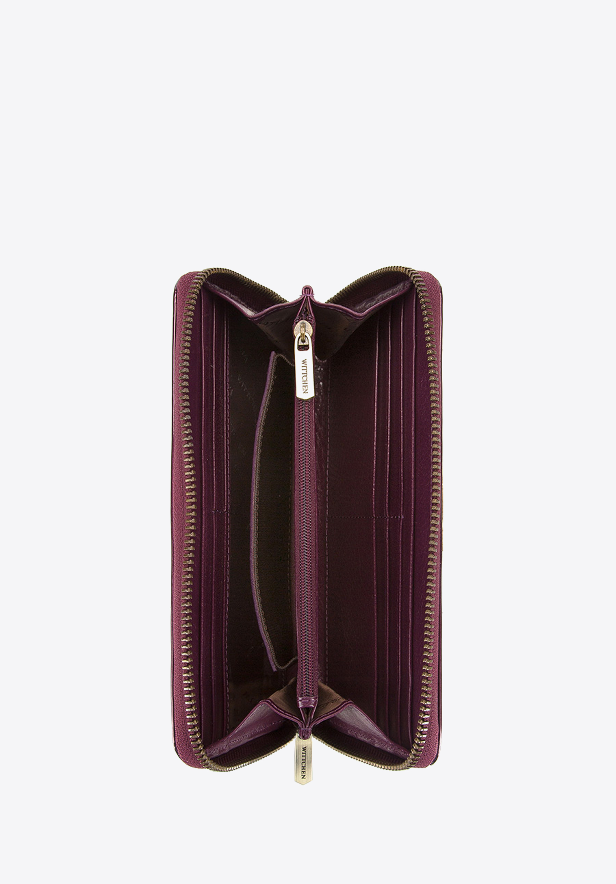 Damski portfel skórzany lakierowany na zamek