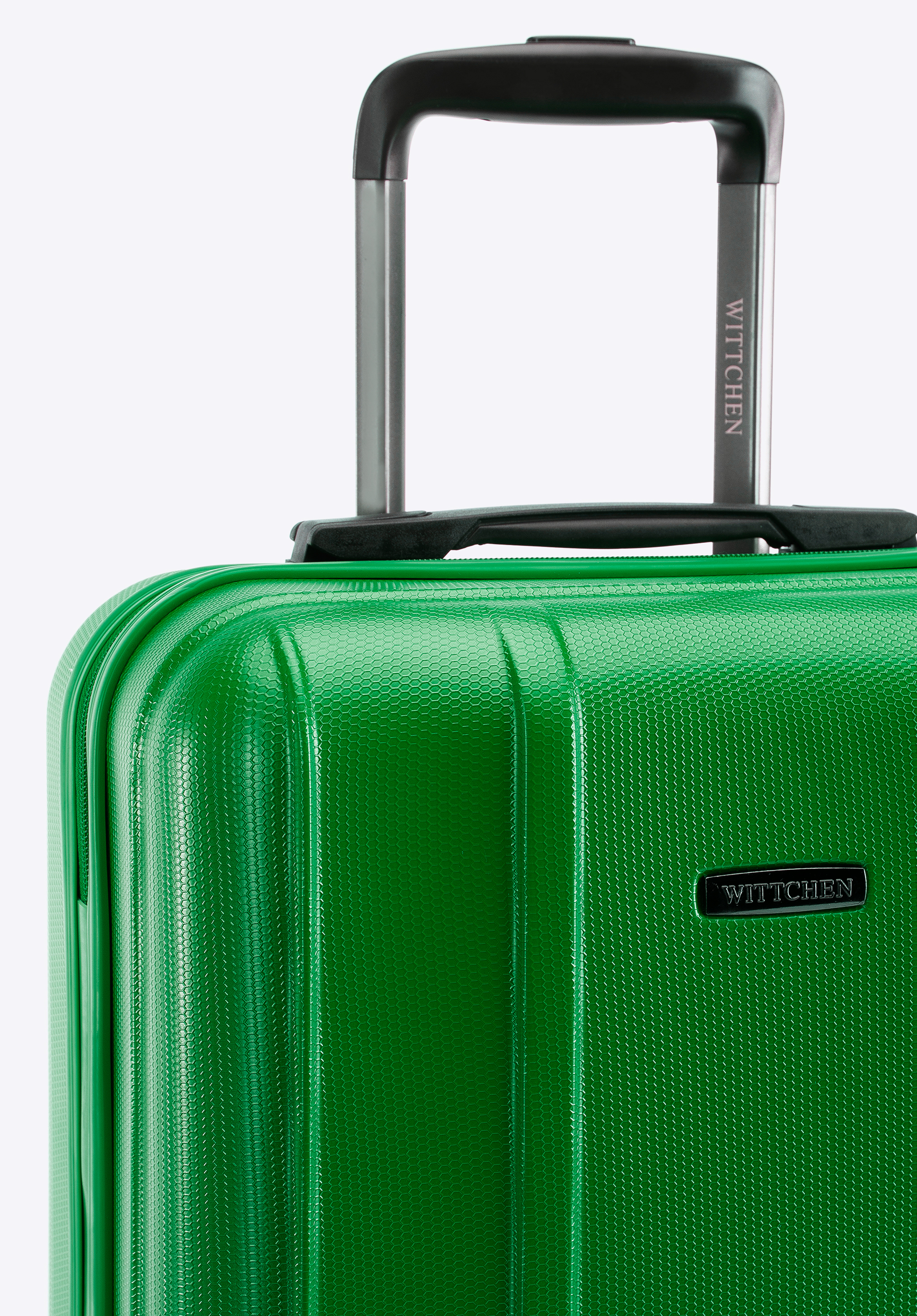 Walizka kabinowa z polikarbonu z pionowymi tłoczeniami