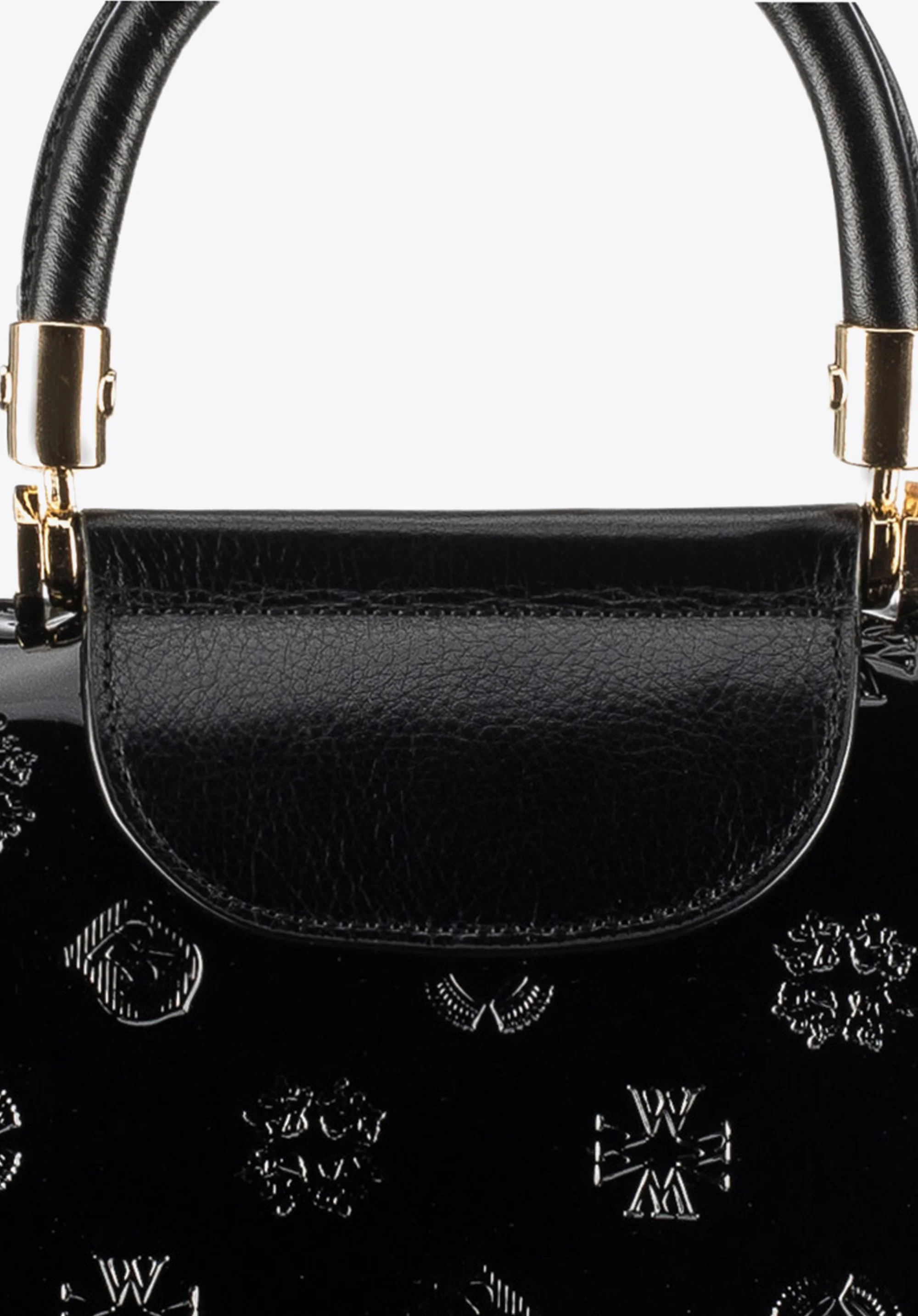 Kuferek skórzany lakierowany  z tłoczeniami