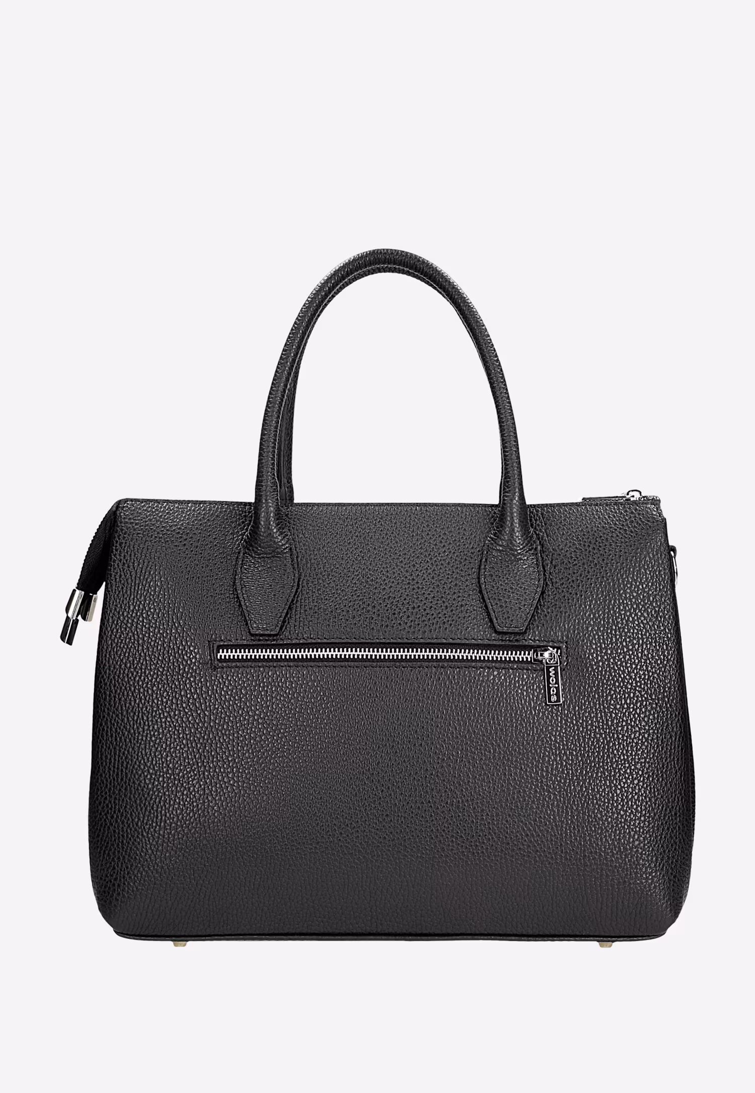 Skórzany kuferek damski w kolorze czarnym