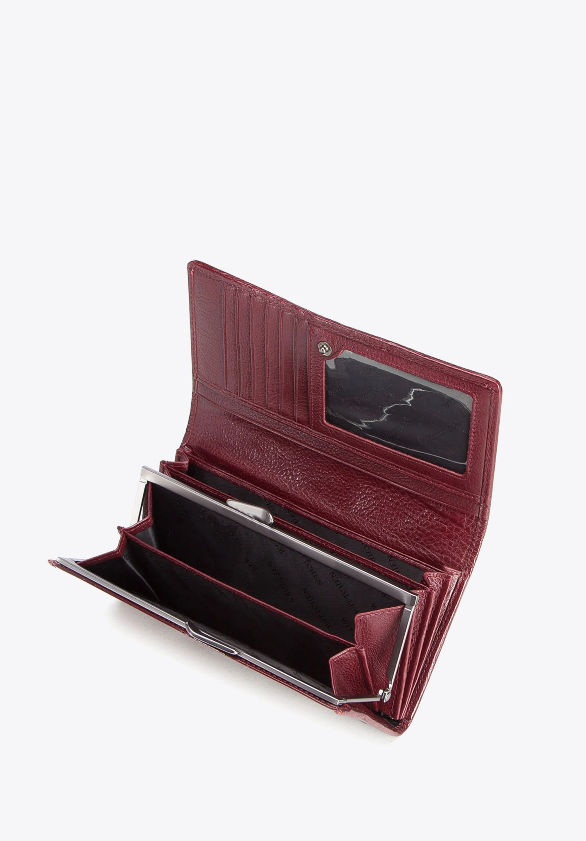 Damski portfel skórzany tłoczony w monogram