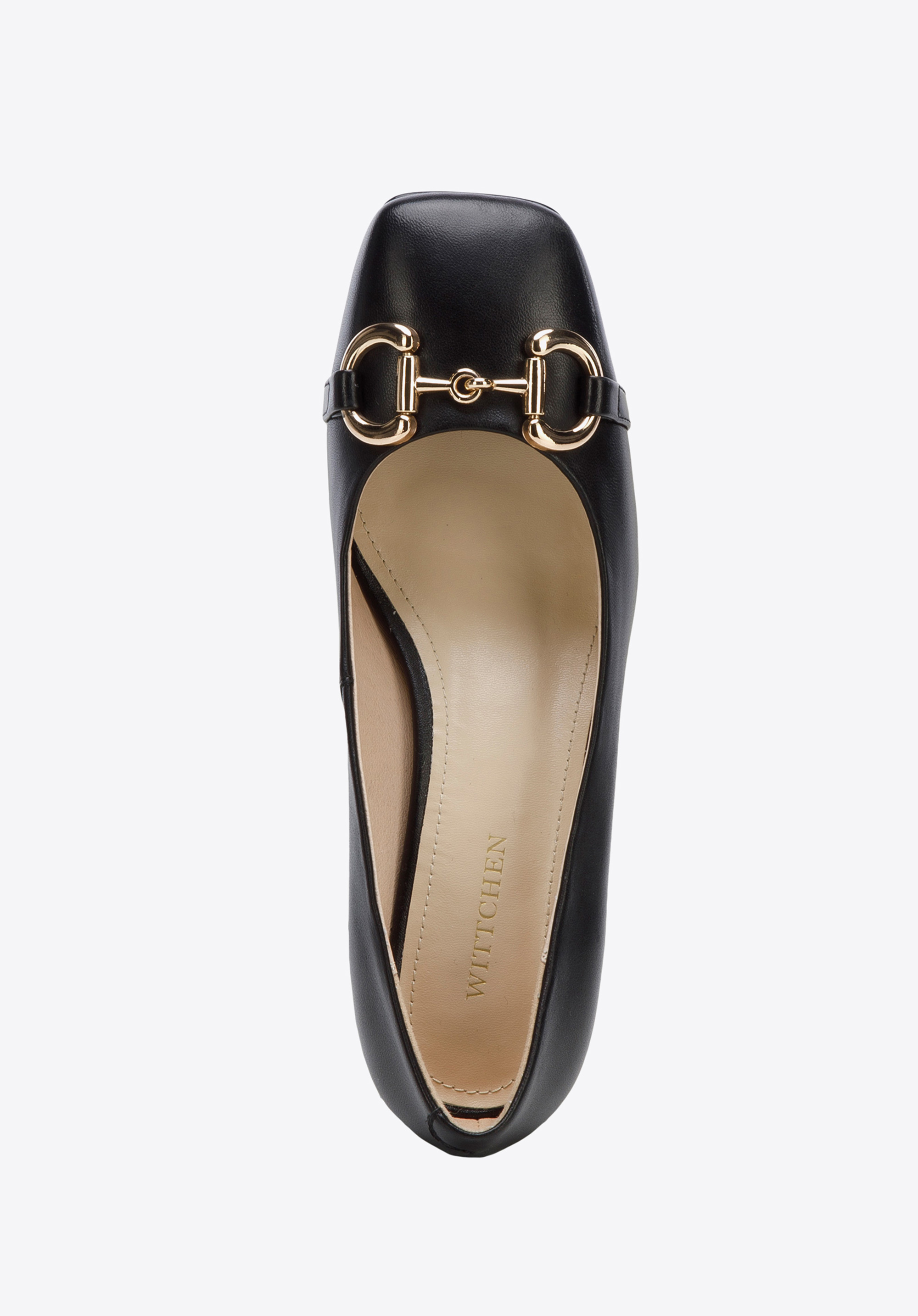 Czółenka ze skóry z klamerką na słupku