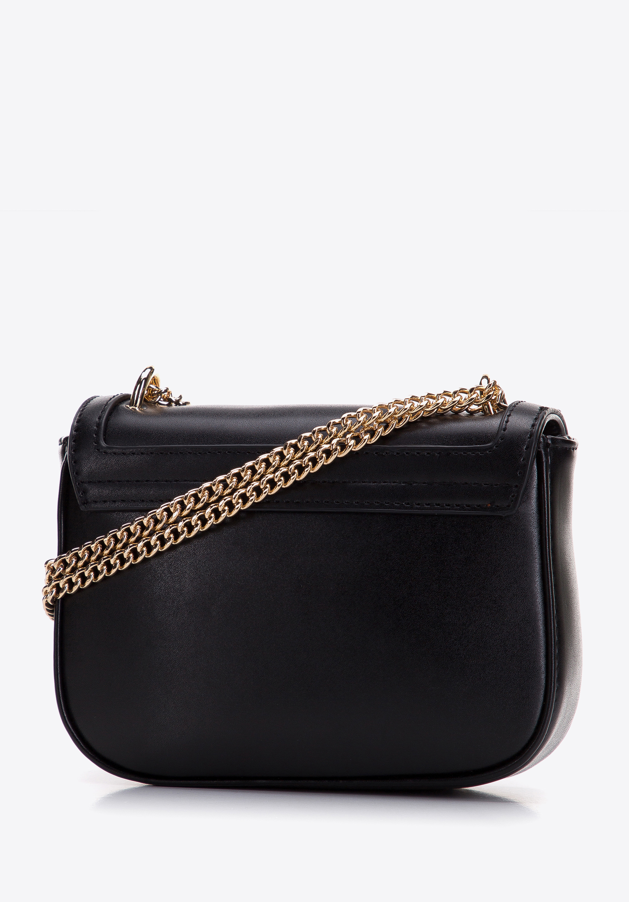 Damska listonoszka z obszytą klapą na łańcuszku mała