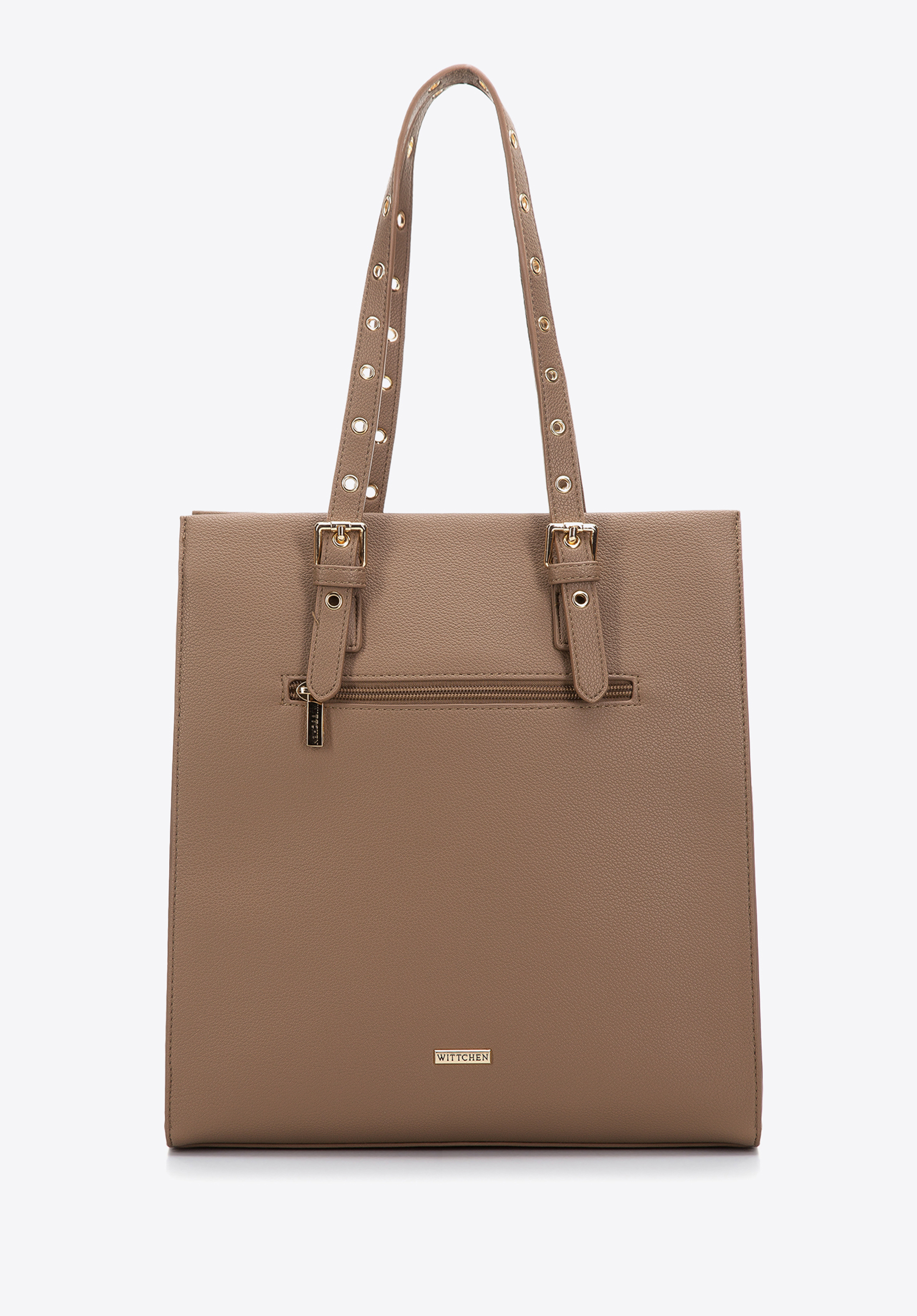 Torebka shopperka z nitowanymi paskami