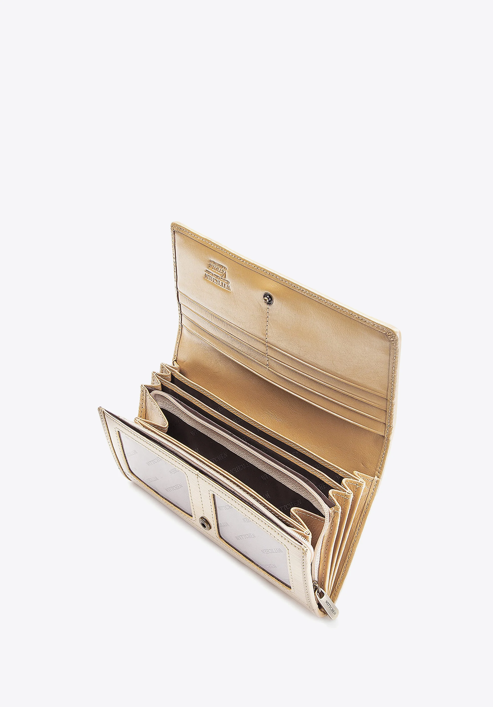 Damski portfel ze skóry lakierowany duży