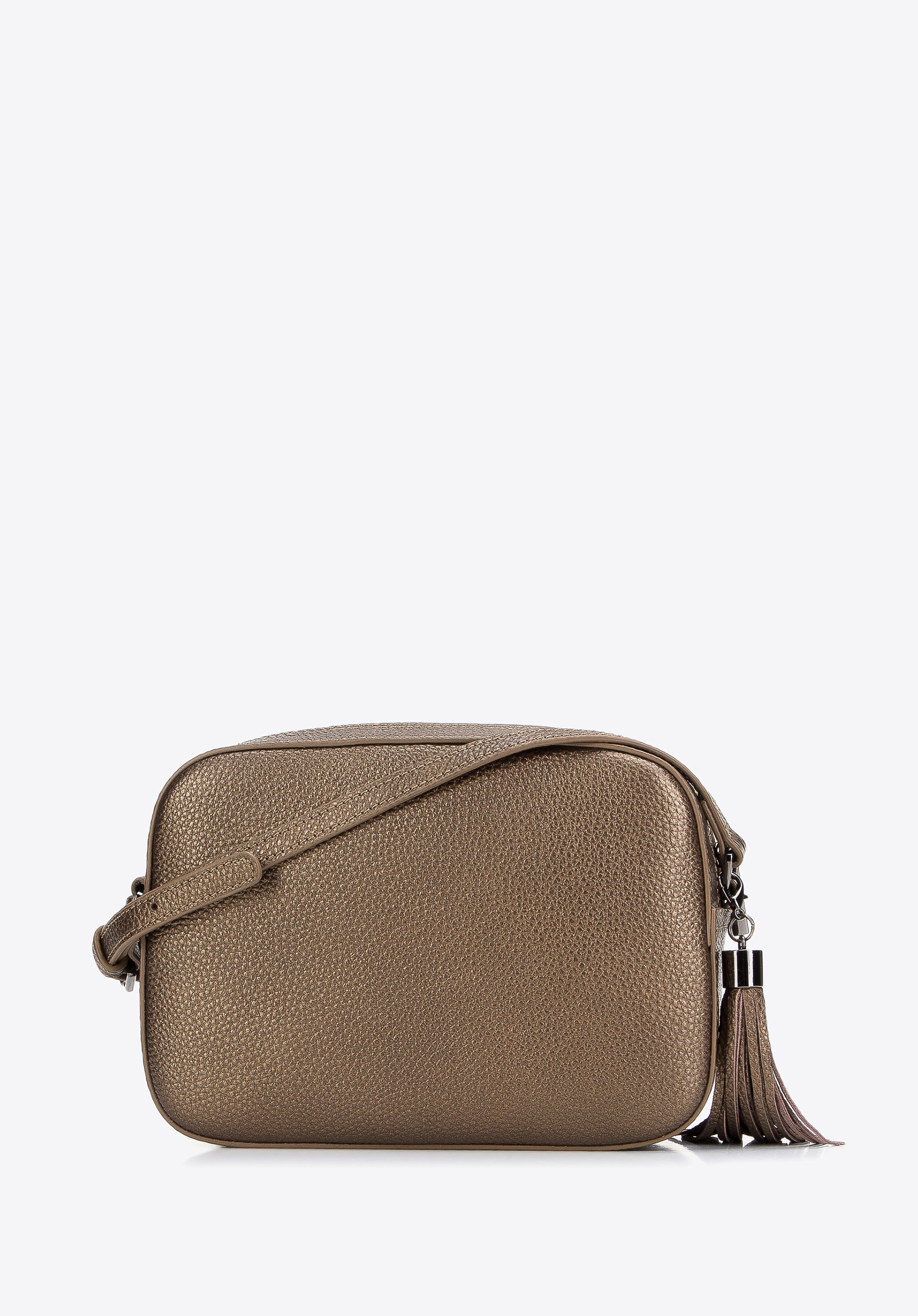 Damska listonoszka skórzana pudełkowa z chwostem