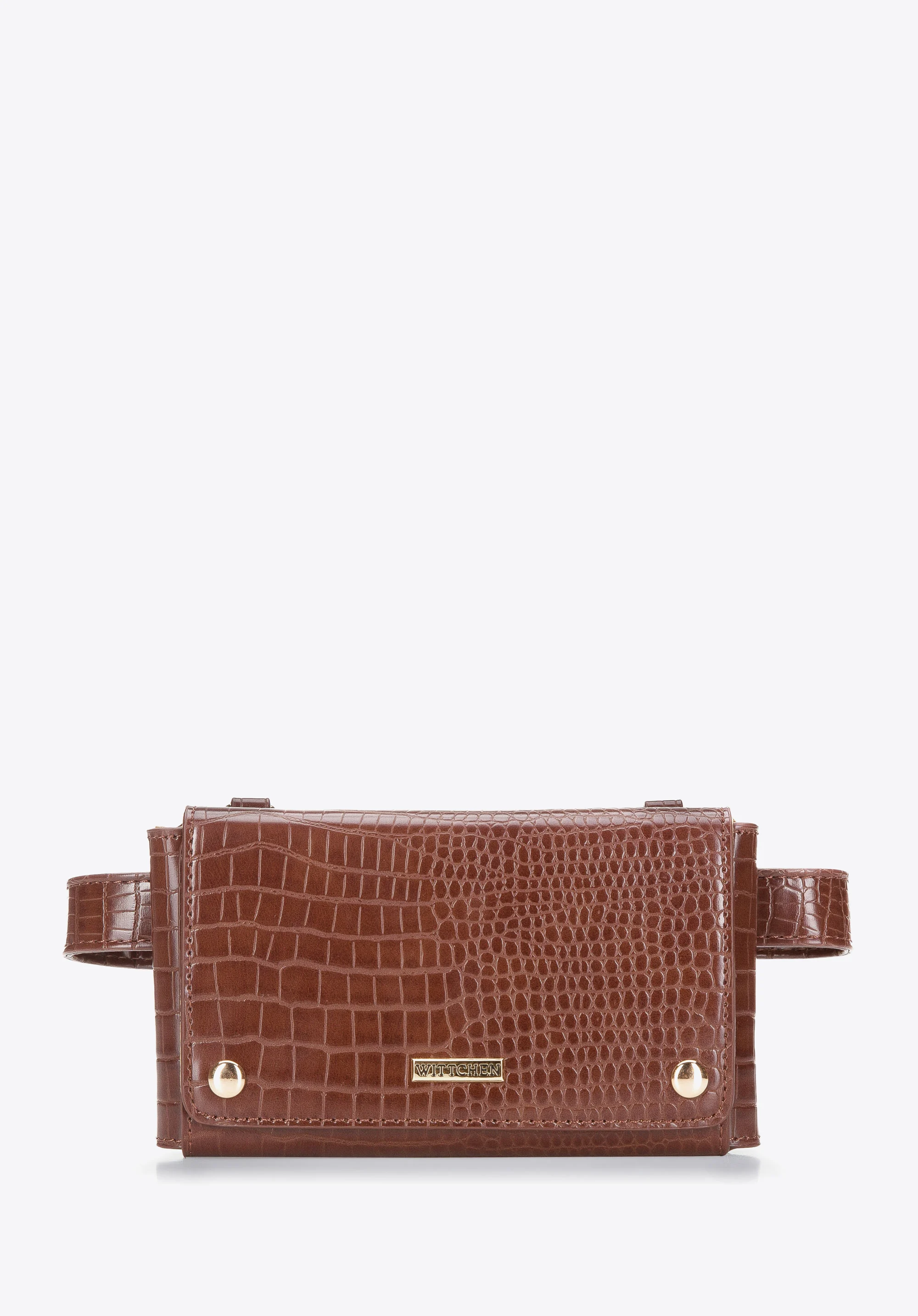 Damska torebka kopertowa 2 w 1 croco