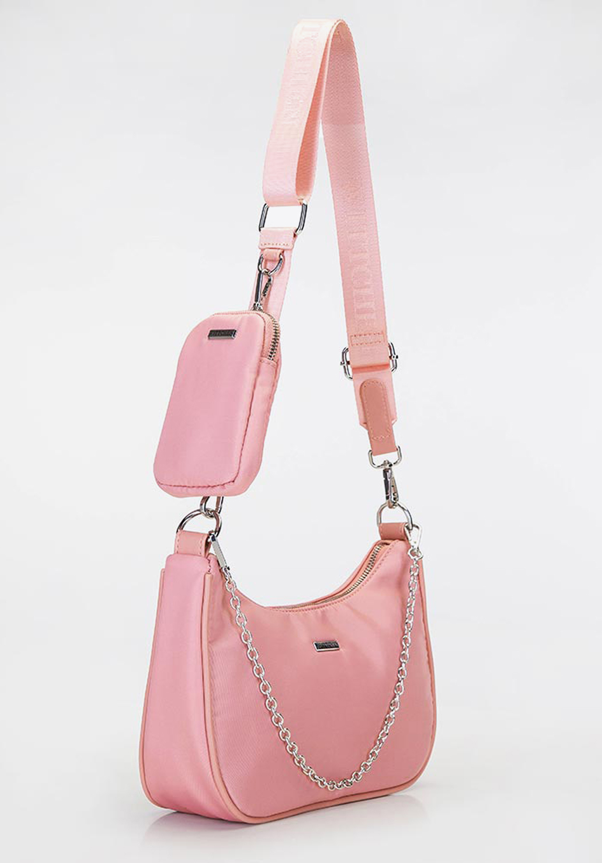 Torebka rogal z tkaniny z saszetką