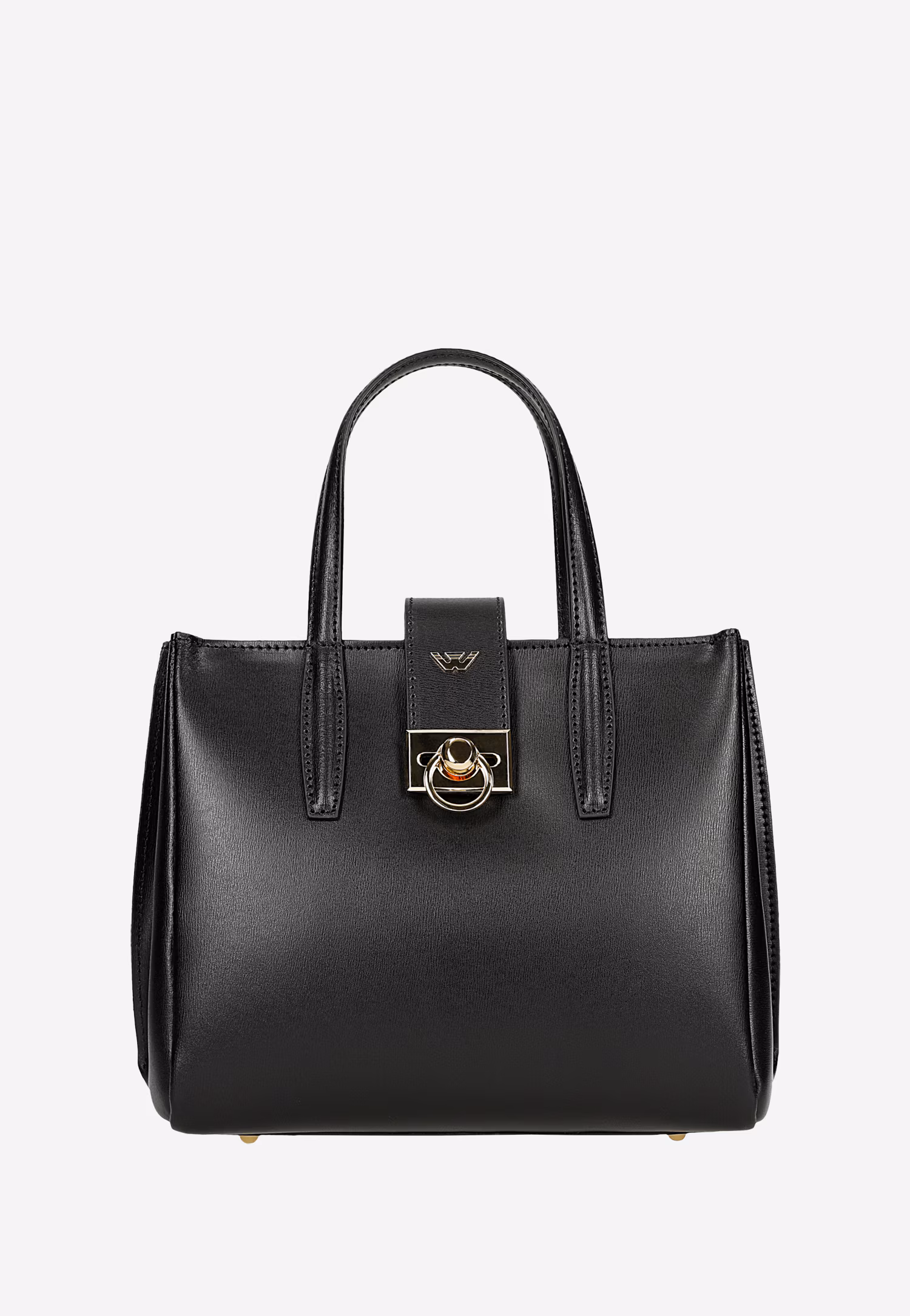 Bordowy skórzany kuferek ze złotym zapięciem