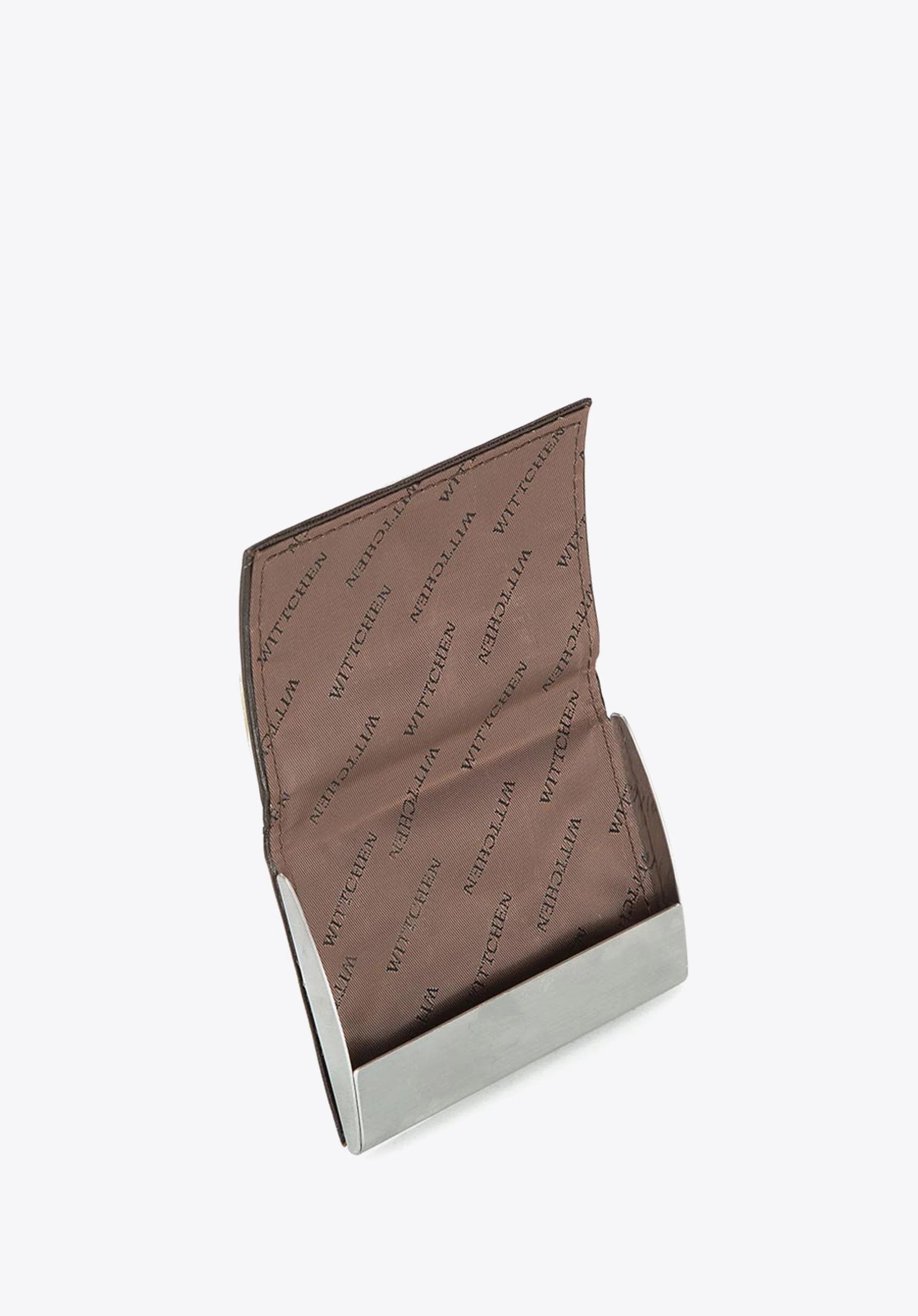 Etui na wizytówki ze skóry z herbem klasyczne