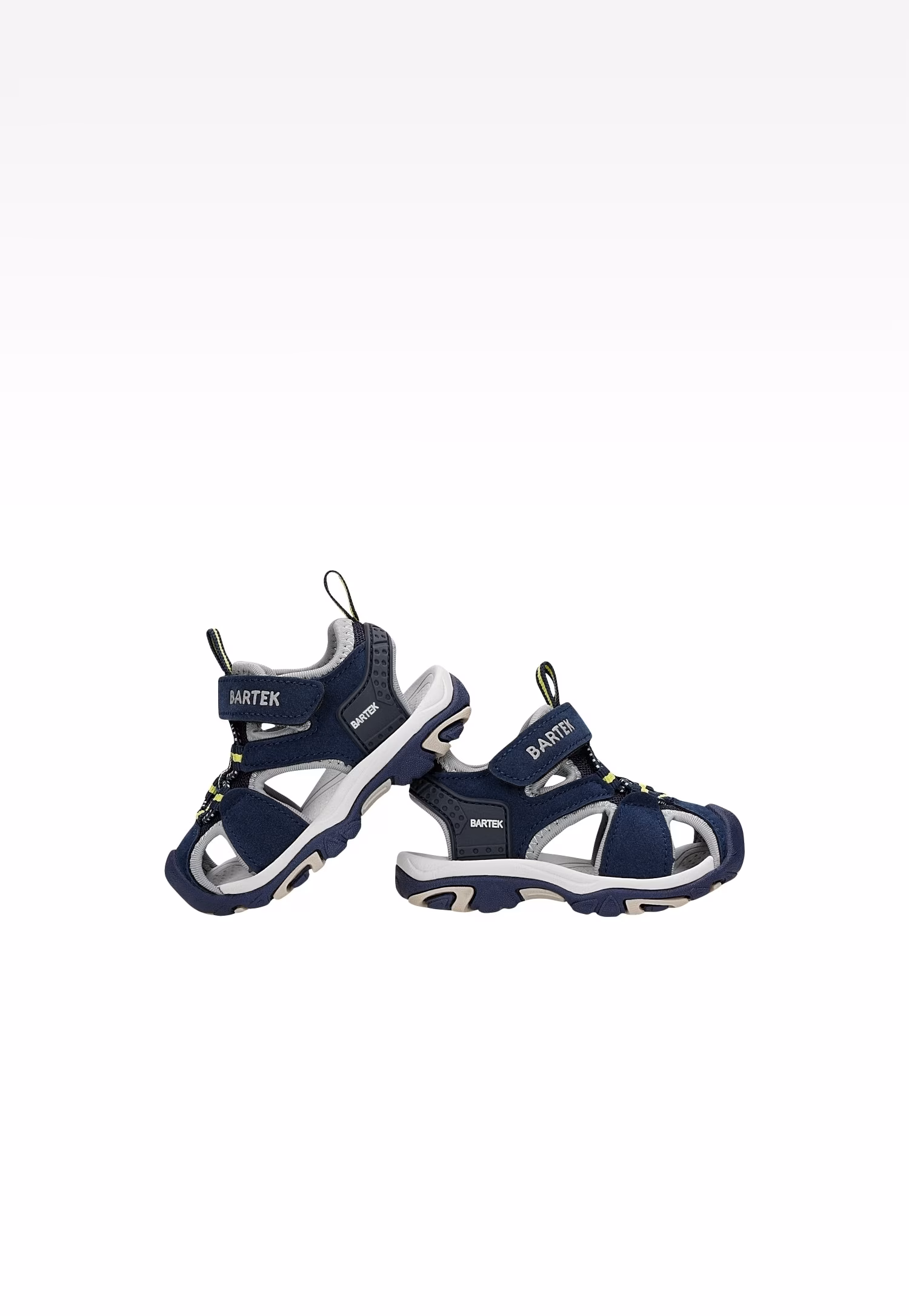 Sandały BARTEK 11042505 w kolorze szaro-niebieskim z żółtymi akcentami