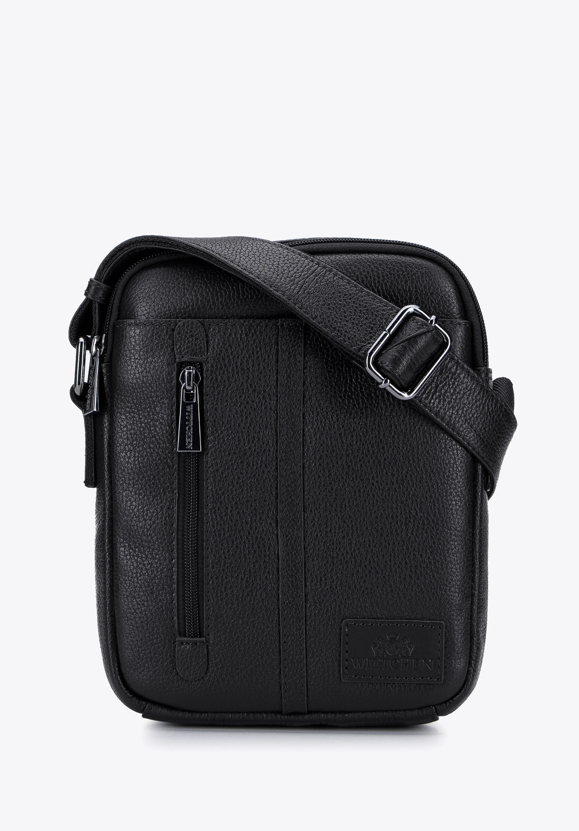 Męska listonoszka skórzana z pionowym paskiem