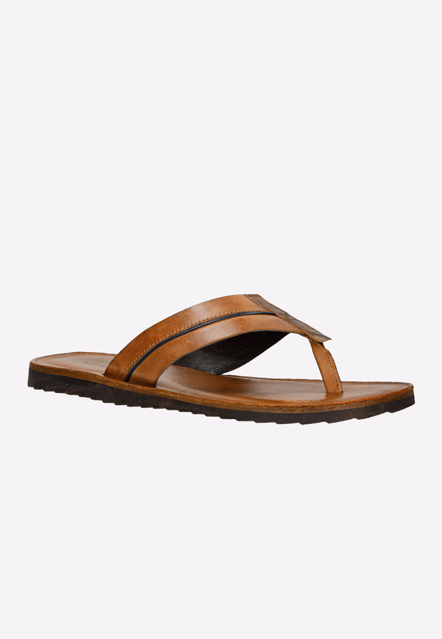 Brązowe japonki z granatowym paskiem