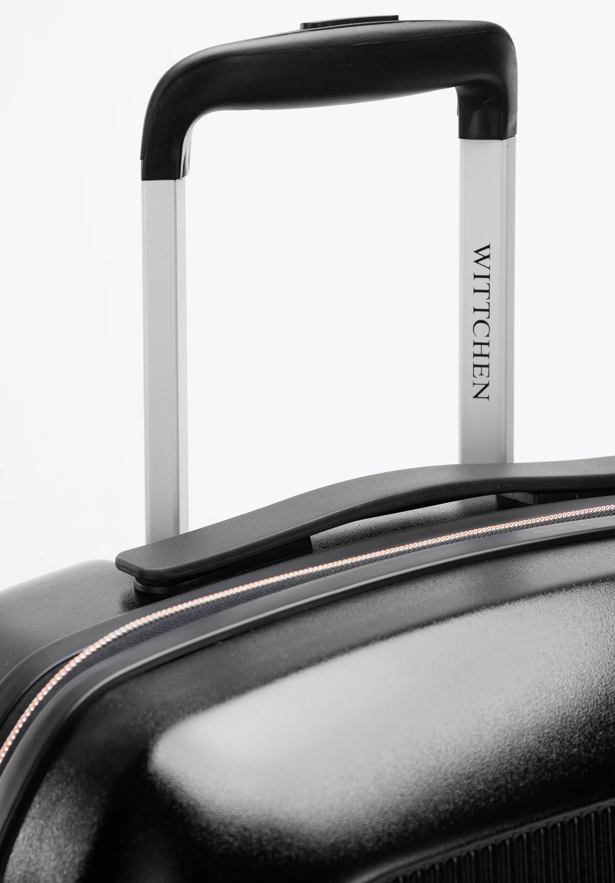 Walizka kabinowa z polikarbonu z suwakiem w kolorze różowego złota