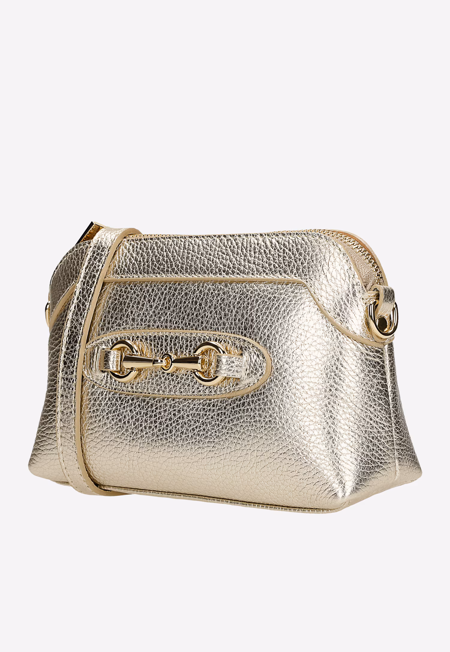 Mała czarna torebka wizytowa ze złotą ozdobą