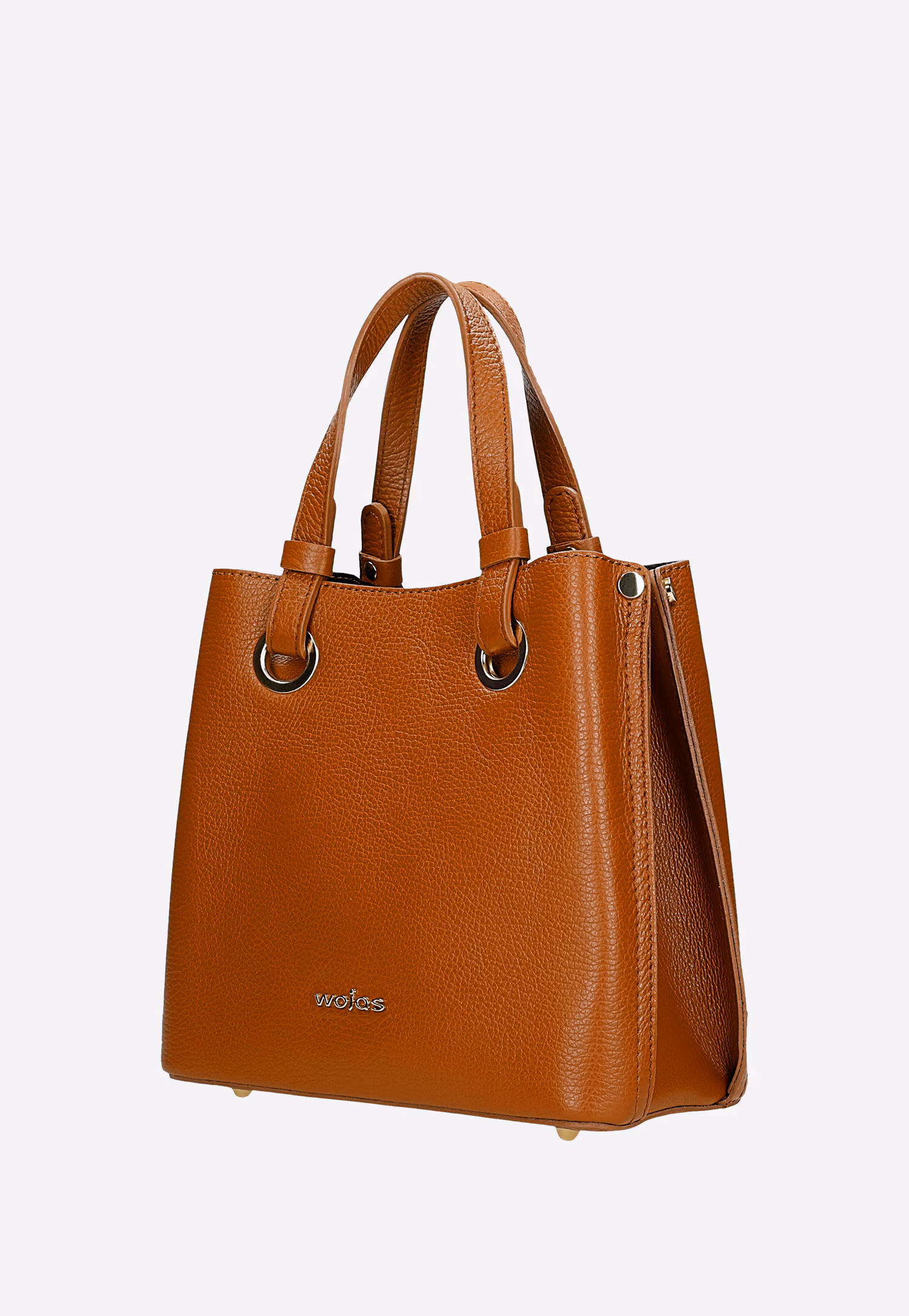 Ciemnobeżowa torebka damska ze skóry licowej