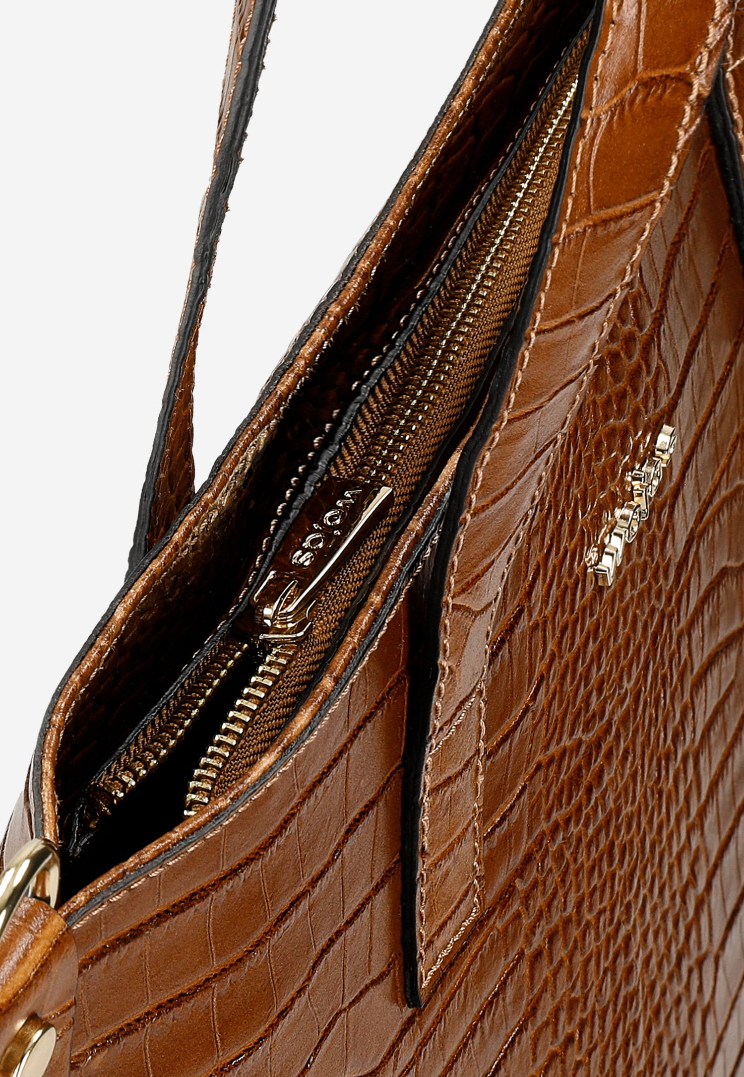 Torebka damska skórzana w kolorze ciemnobrązowym