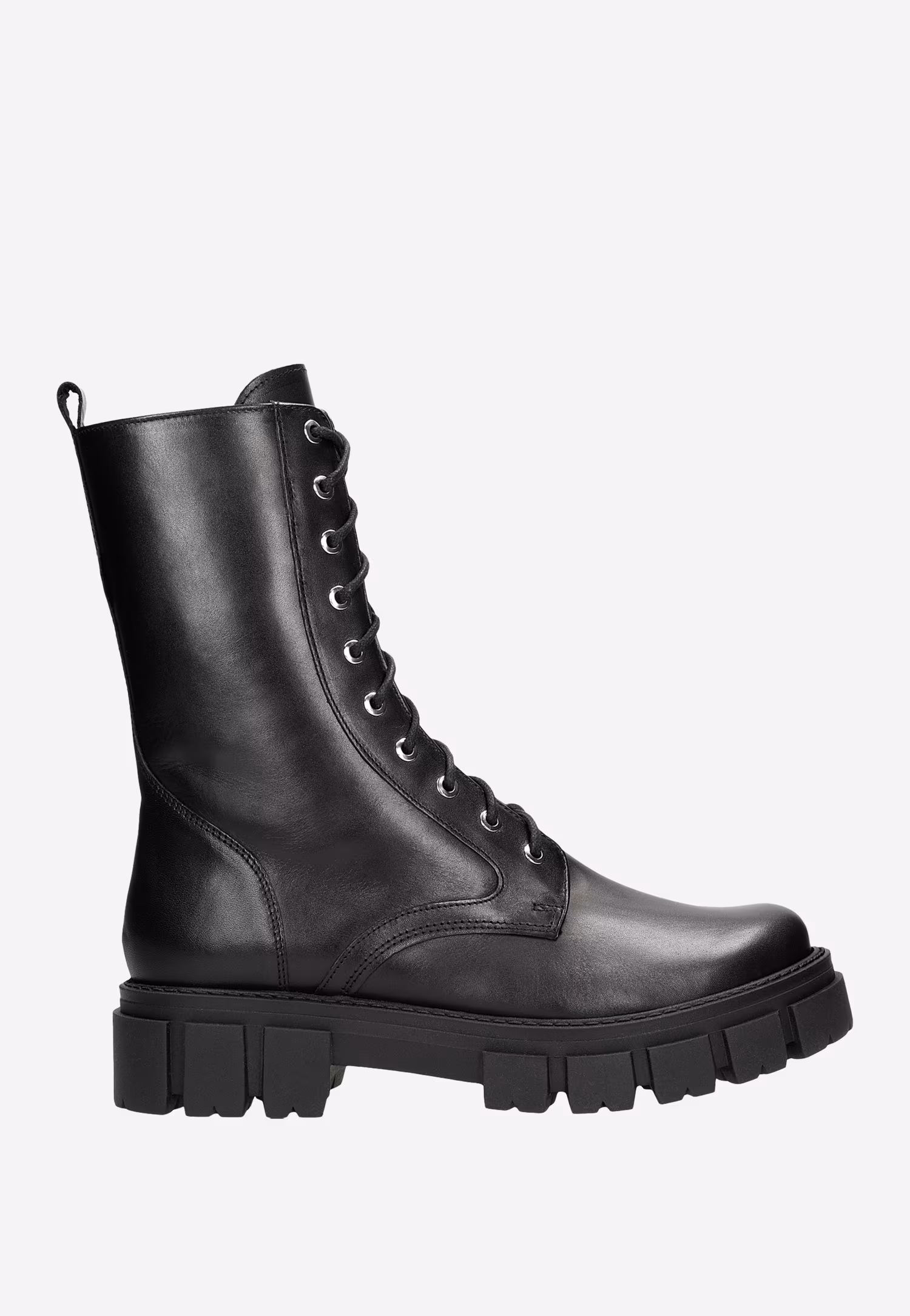 Wysokie beżowe trzewiki damskie typu bikery