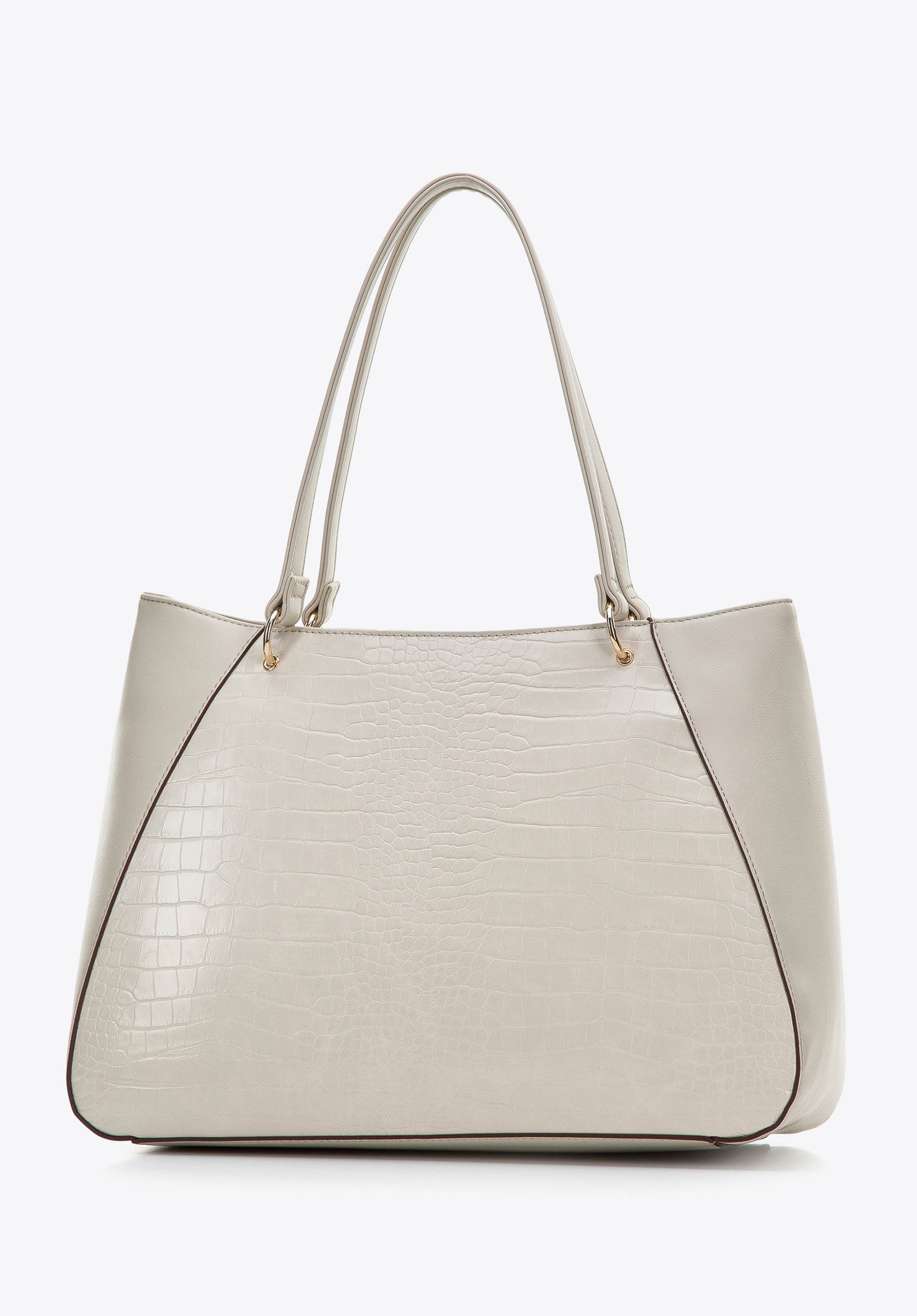 Torebka shopperka z ekoskóry z wstawką croco