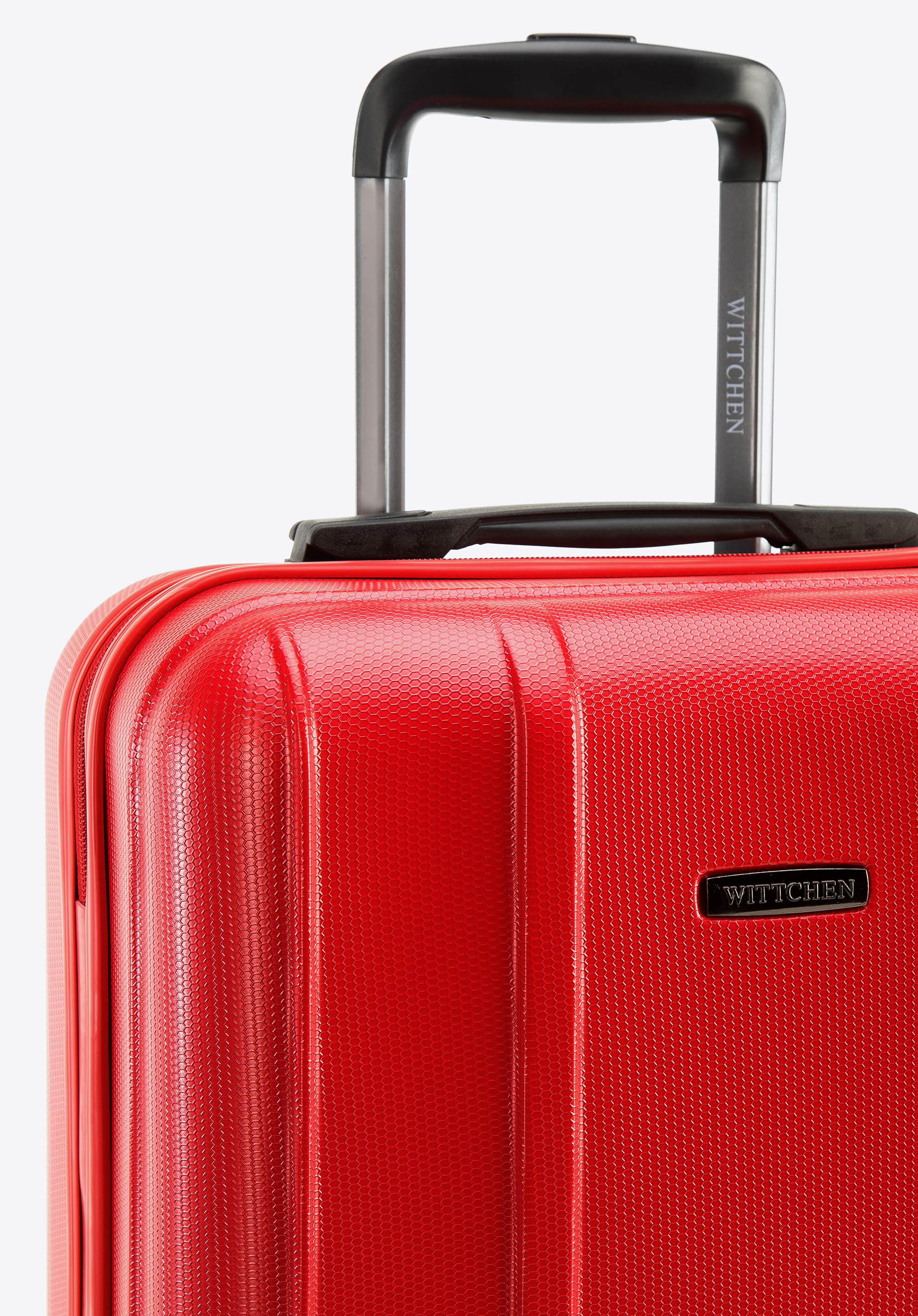 Walizka kabinowa z polikarbonu z pionowymi tłoczeniami