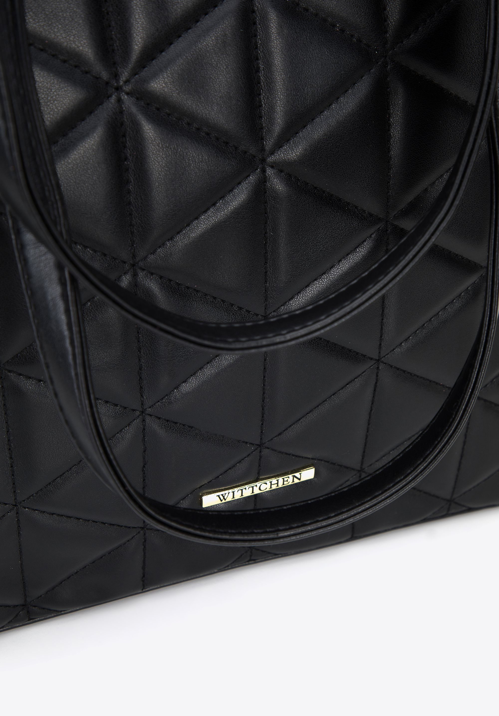 Torebka shopperka z ekoskóry pikowanej w trójkąty