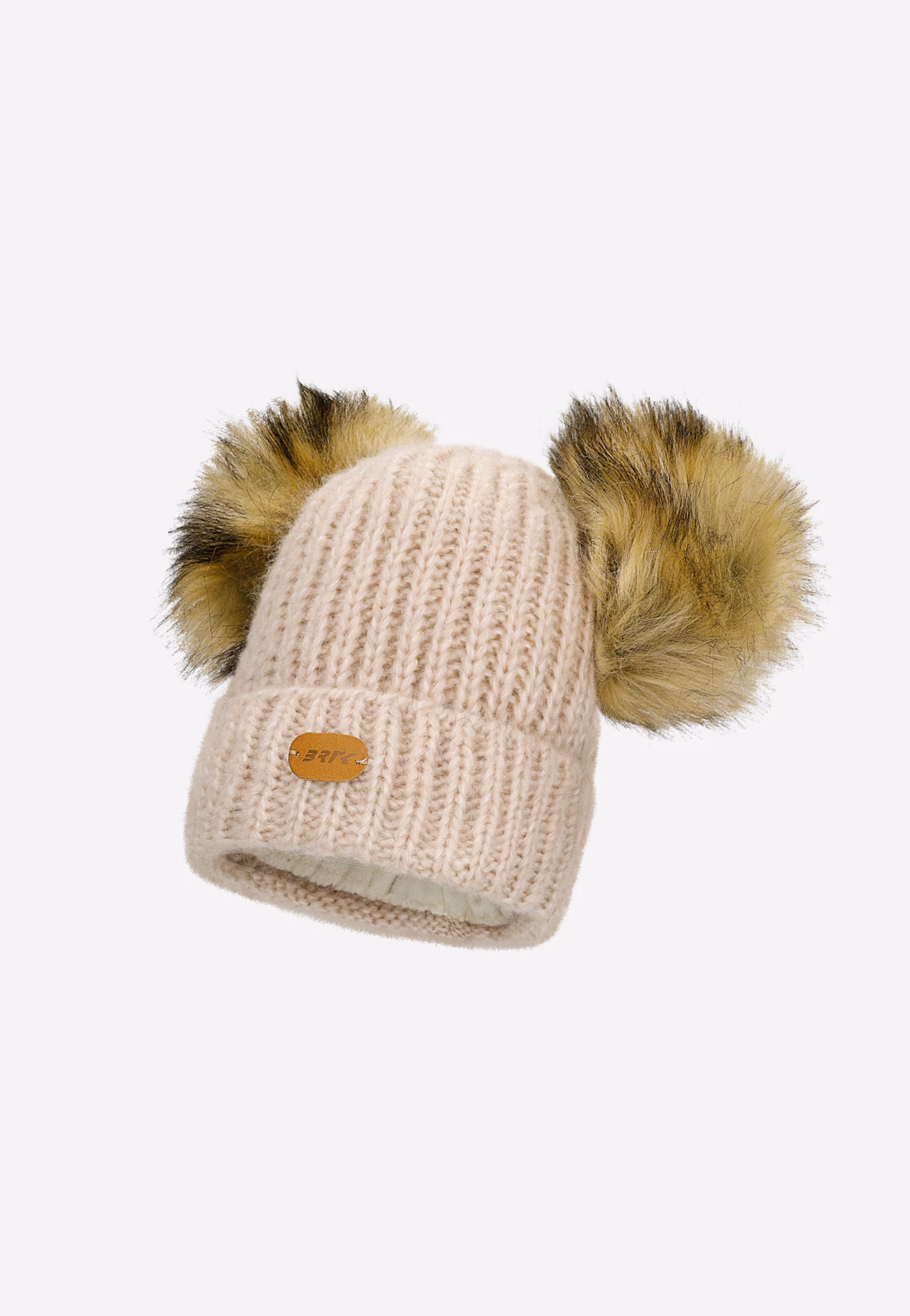 Fioletowy zestaw BARTEK 85603-86  z wełną merino - czapka z dwoma pomponami i komin