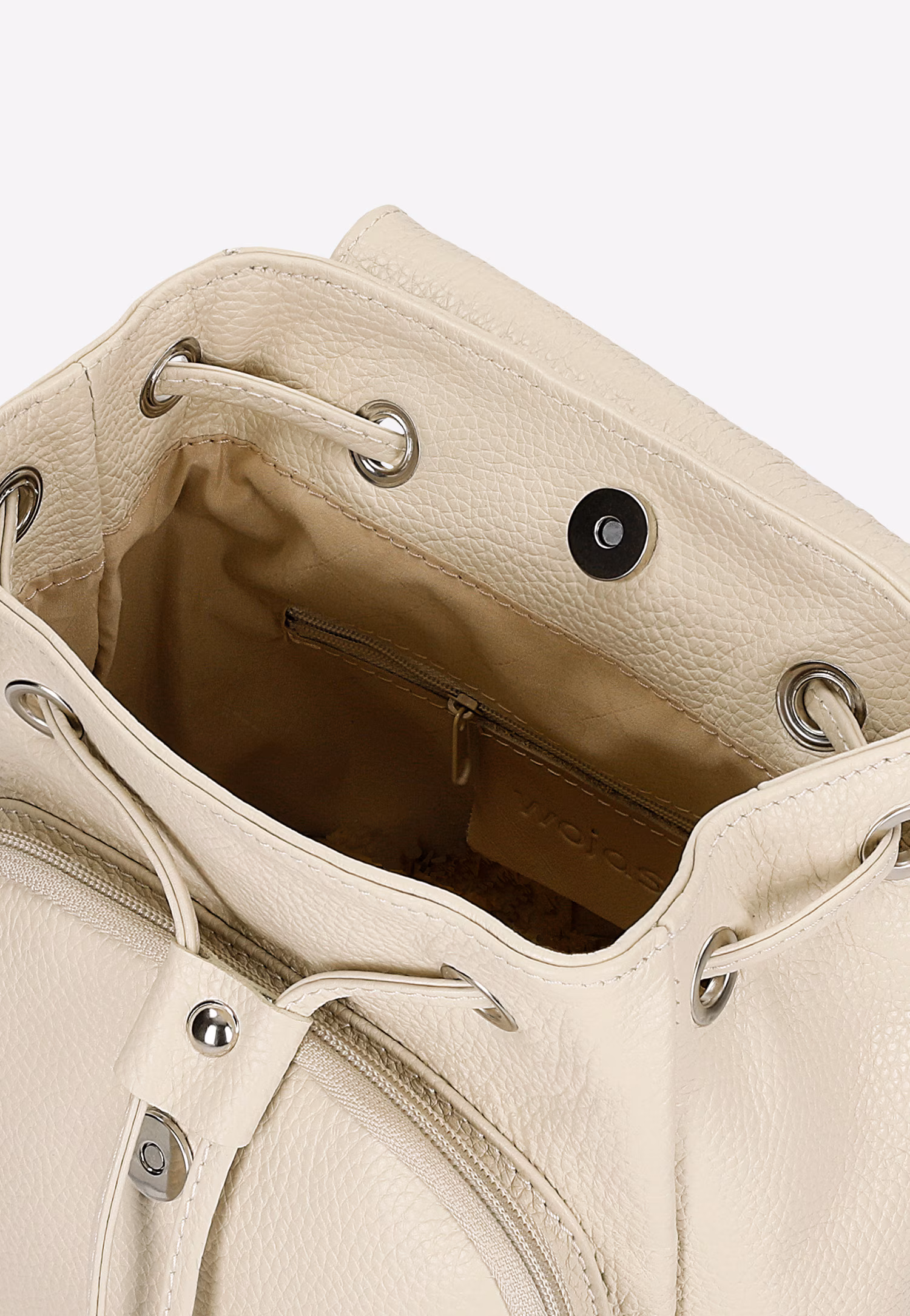 Plecak damski beżowy ze skóry naturalnej