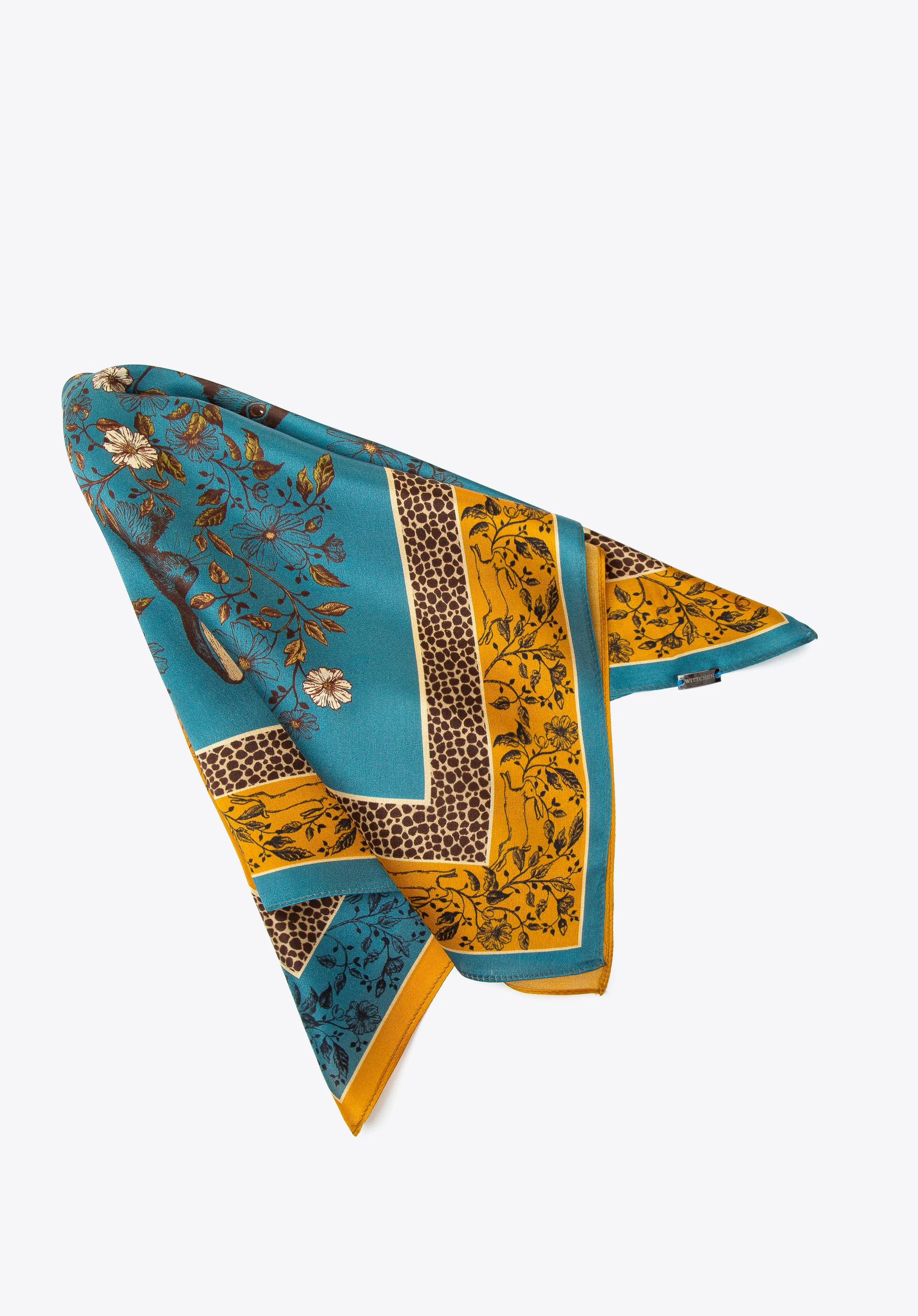 Damska apaszka jedwabna we wzory