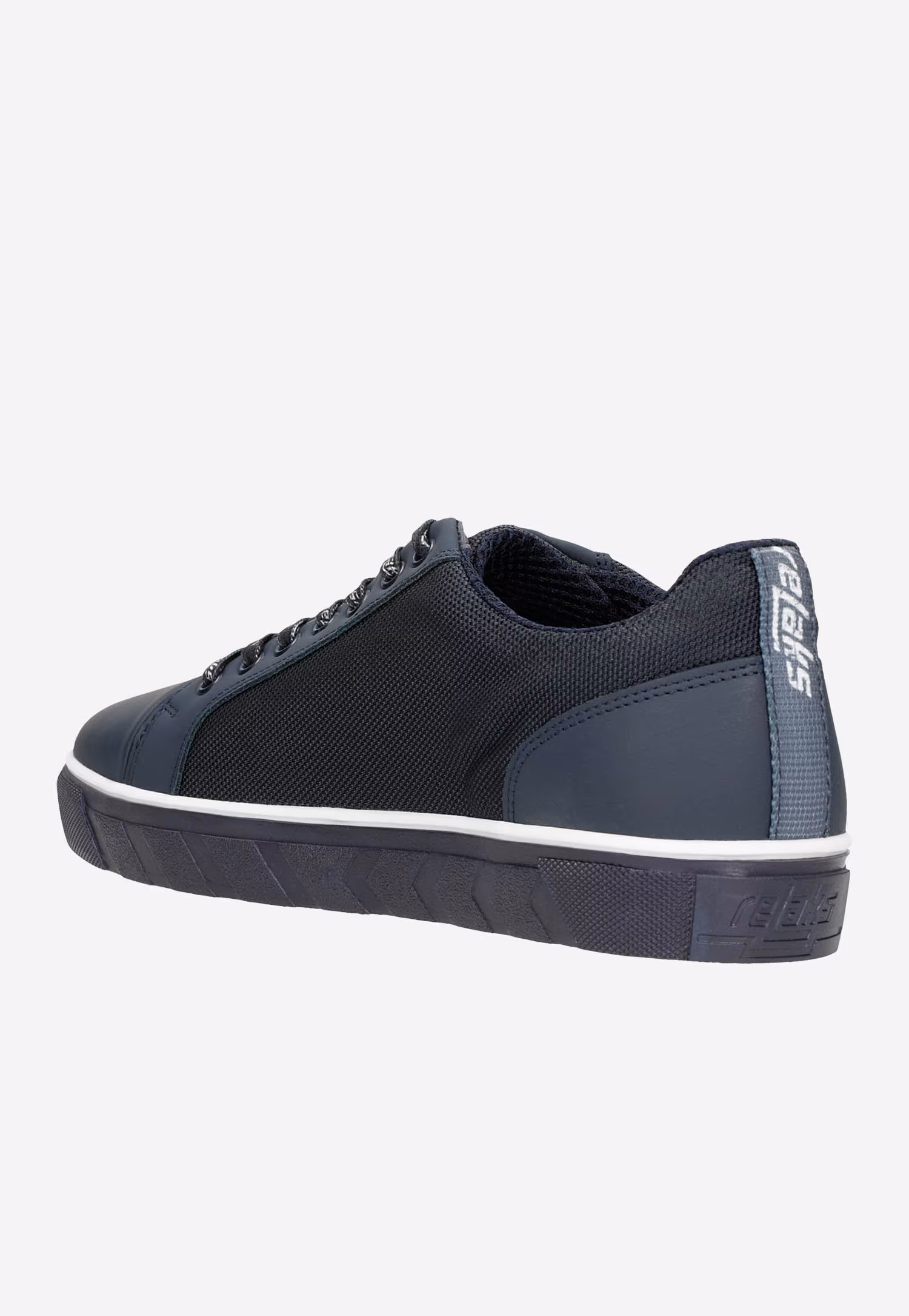 Granatowe trampki męskie RELAKS z białymi wstawkami