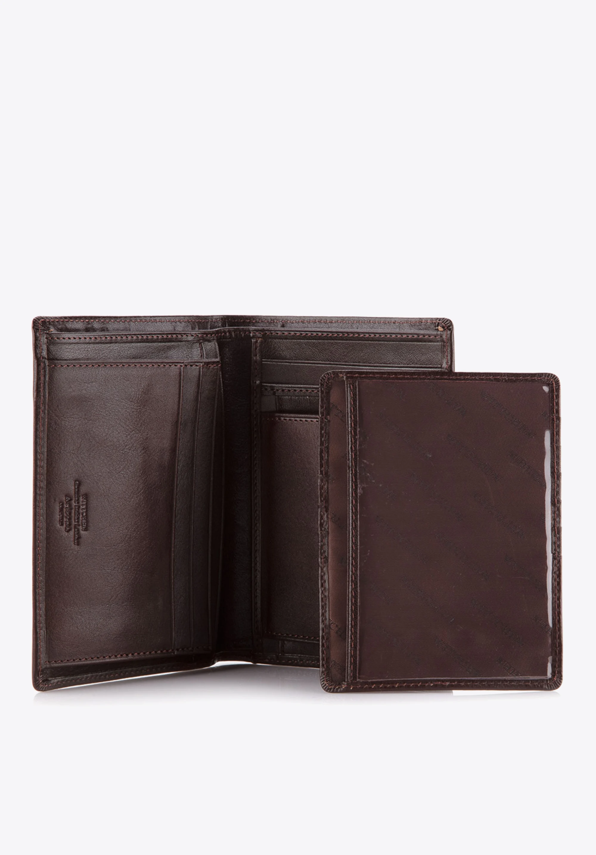 Męski portfel skórzany z osobnym panelem