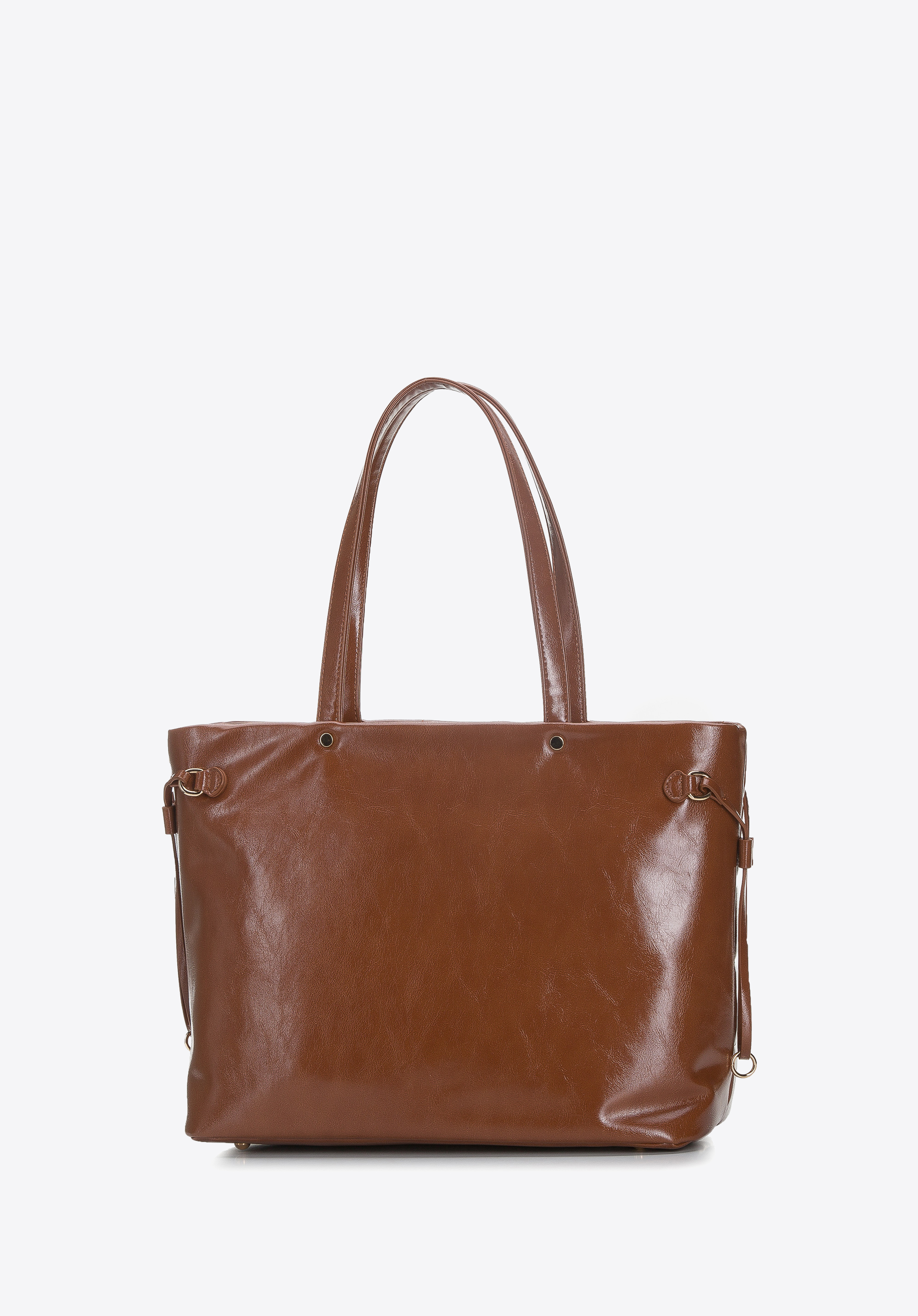 Torebka shopperka z ekoskóry pikowana w kwadraty