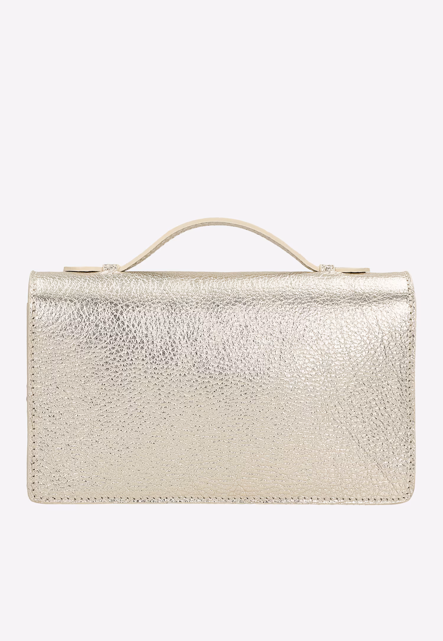 Złota wizytowa torebka damska ze skóry licowej