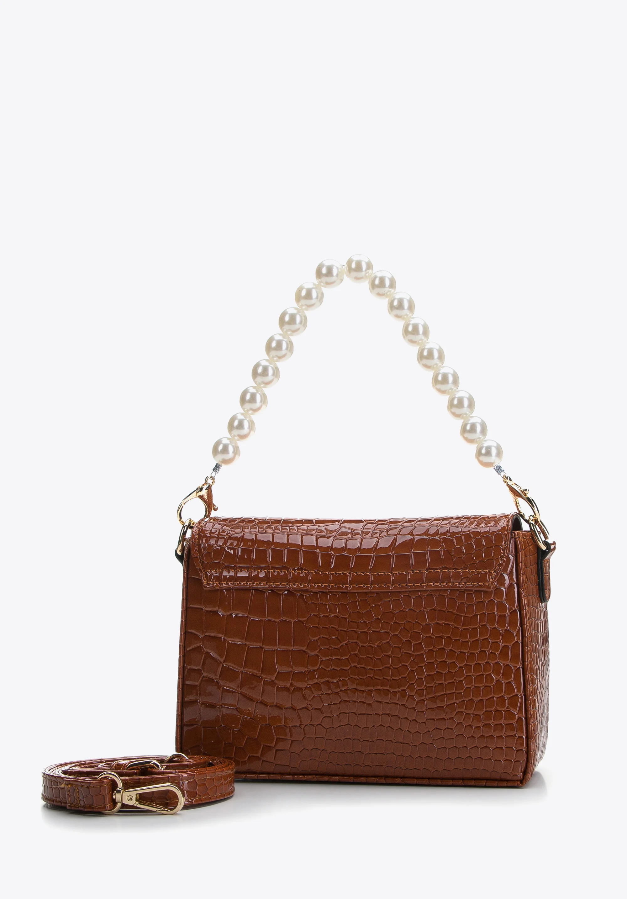 Damska minitorebka z rączką z koralików