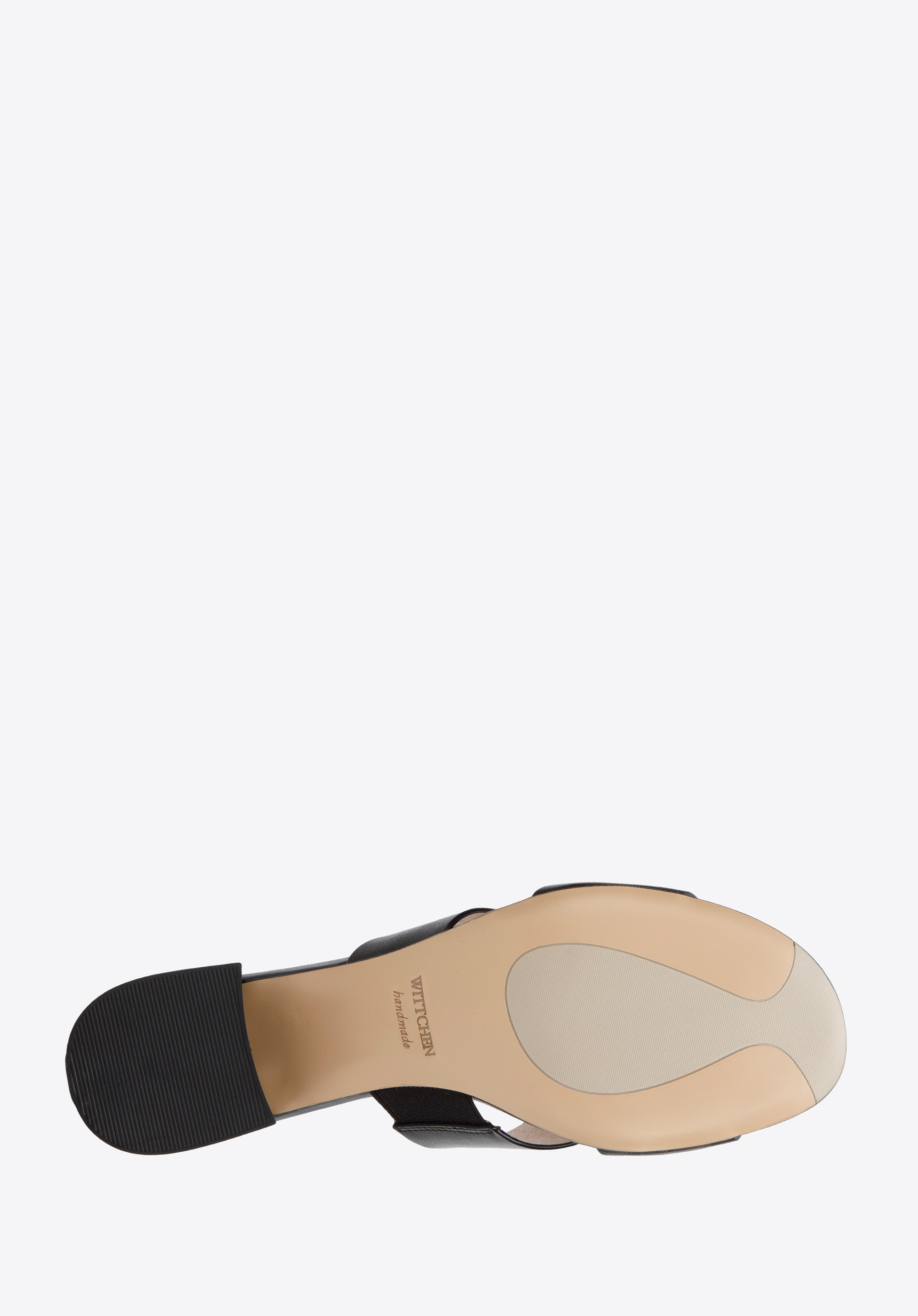 Damskie klapki skórzane proste na słupku