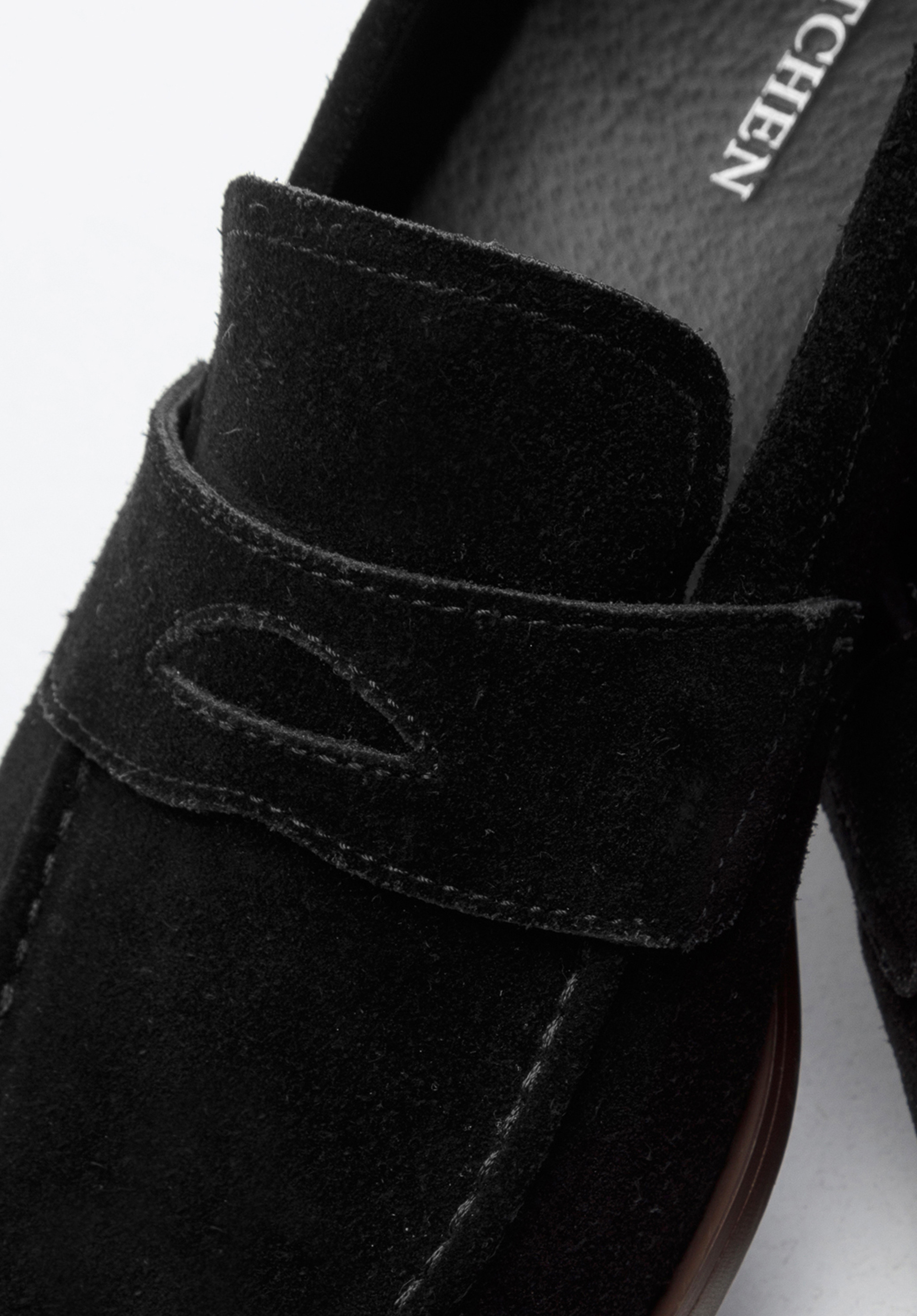 Męskie mokasyny pensówki zamszowe klasyczne