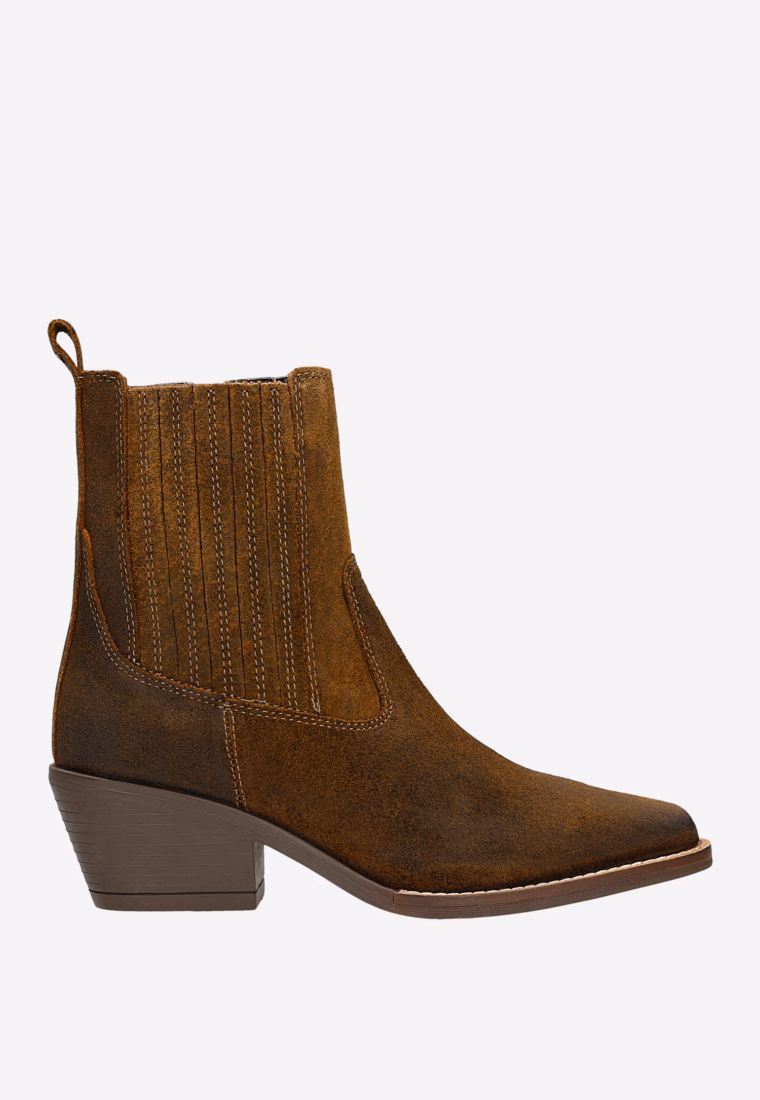 Brązowe botki typu kowbojki