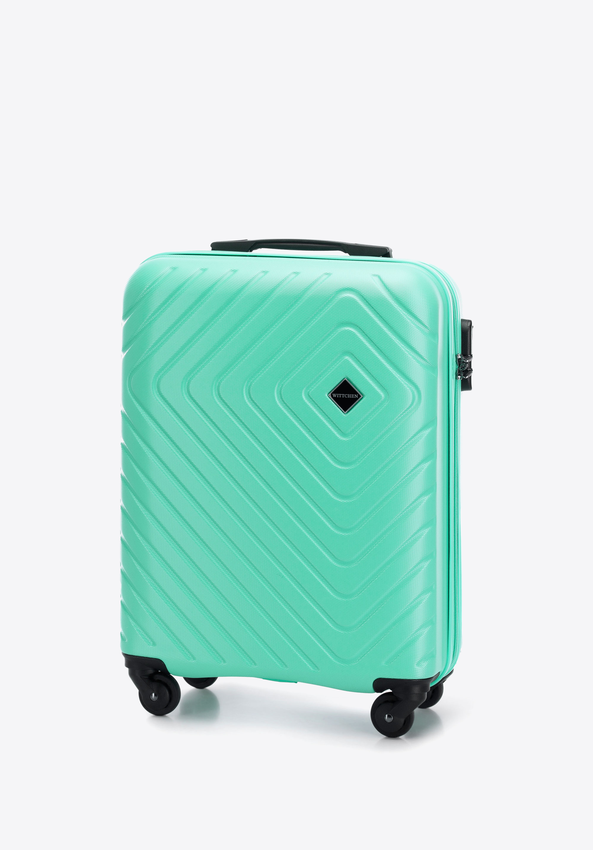 Walizka kabinowa z ABS-u z geometrycznym tłoczeniem