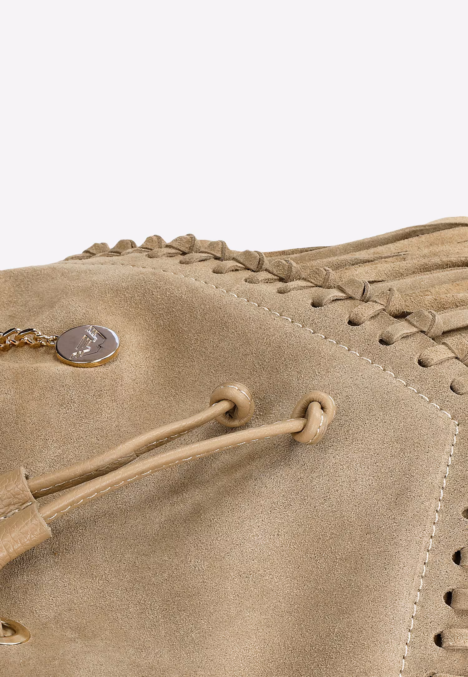 Beżowa torebka damska boho z frędzlami