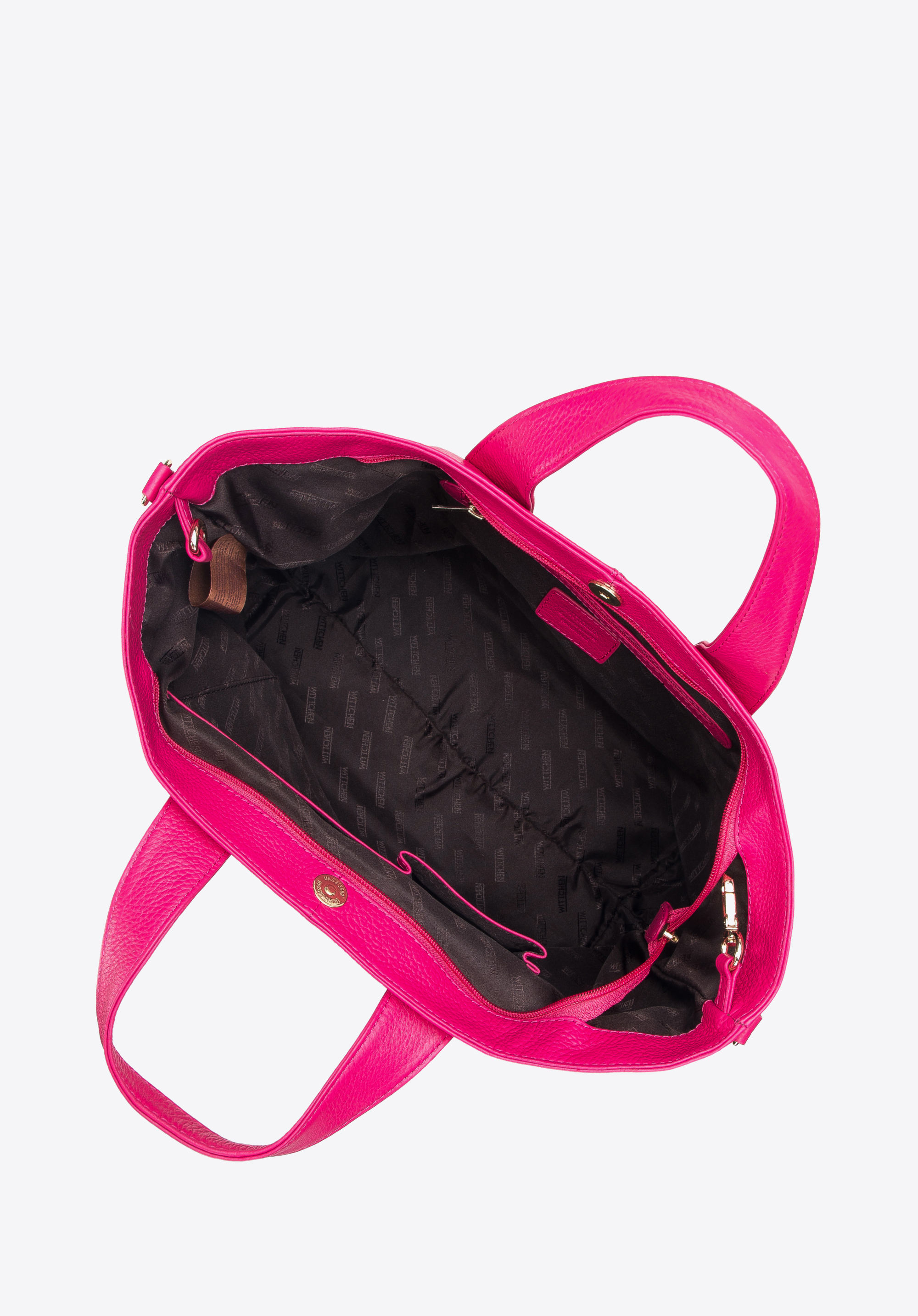 Torebka kuferek skórzana z regulowaną szerokością