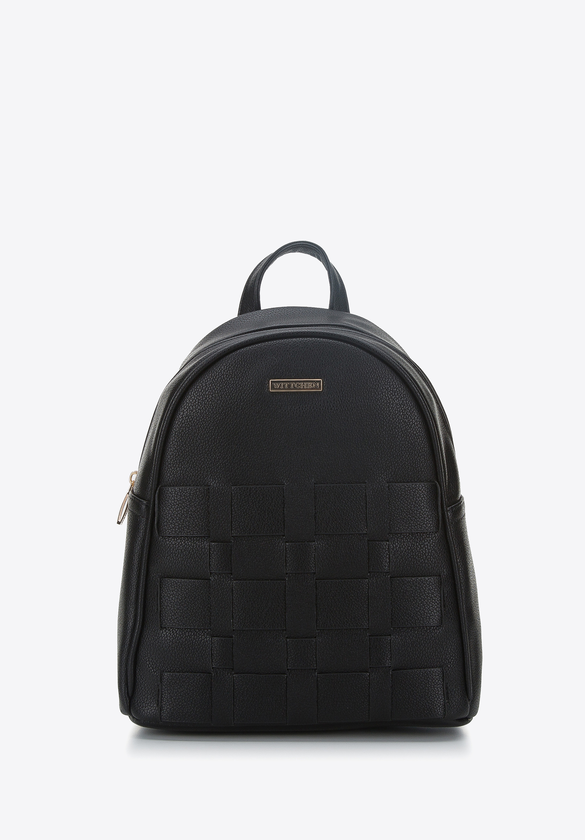 Damski plecak z ekoskóry z plecionką