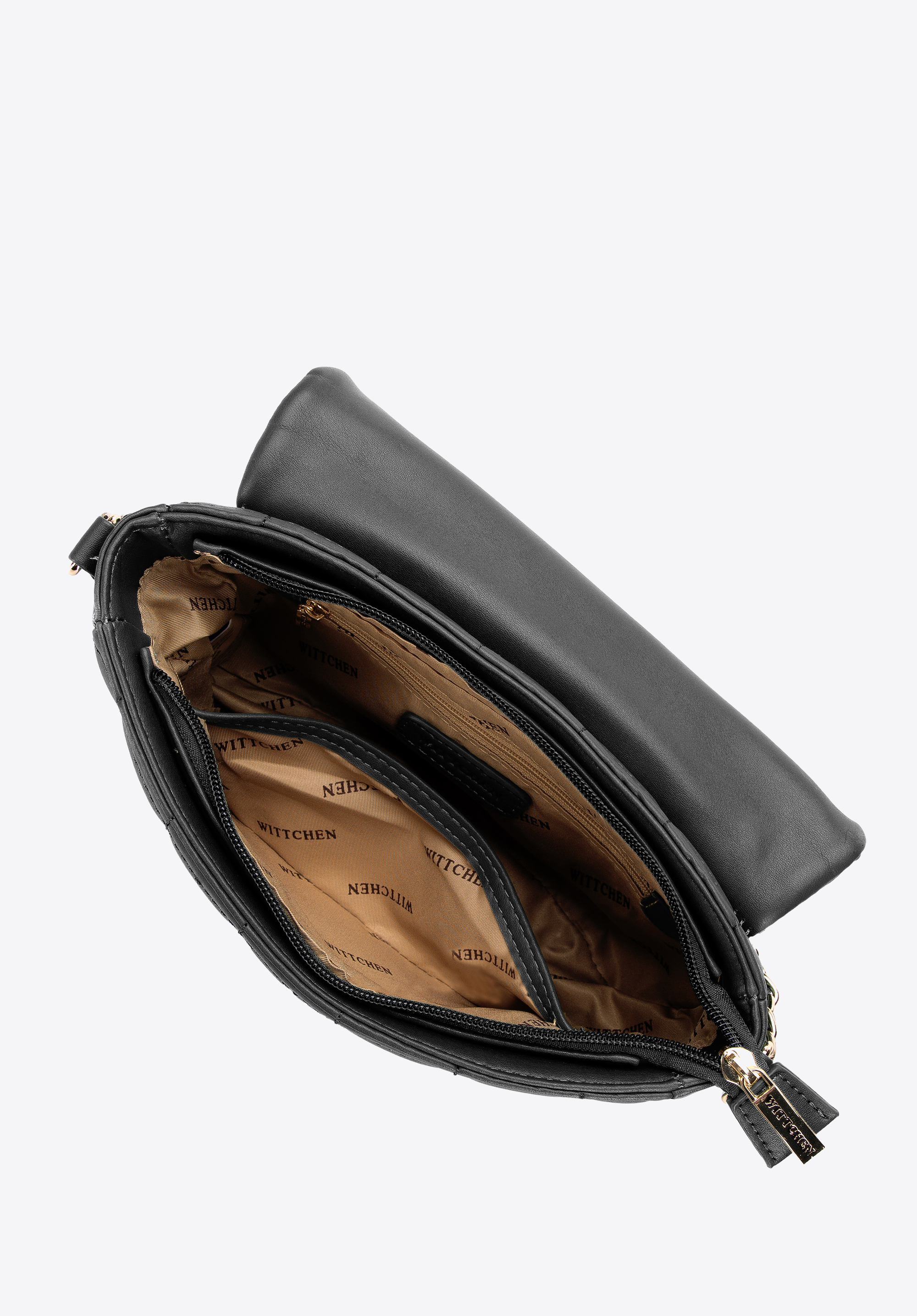 Damska listonoszka z pikowanej ekoskóry z nitami