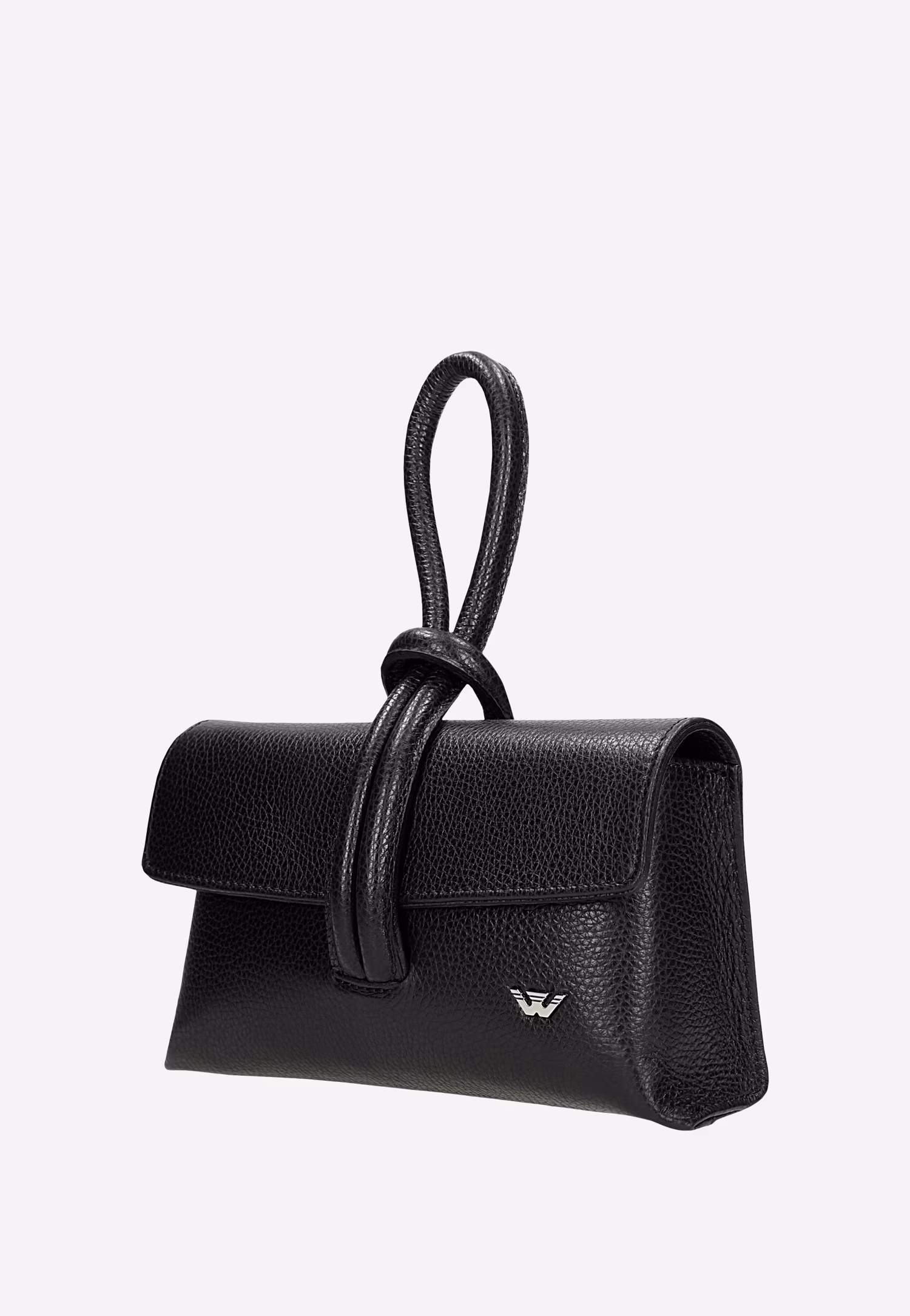 Czarna wizytowa torebka damska skórzana