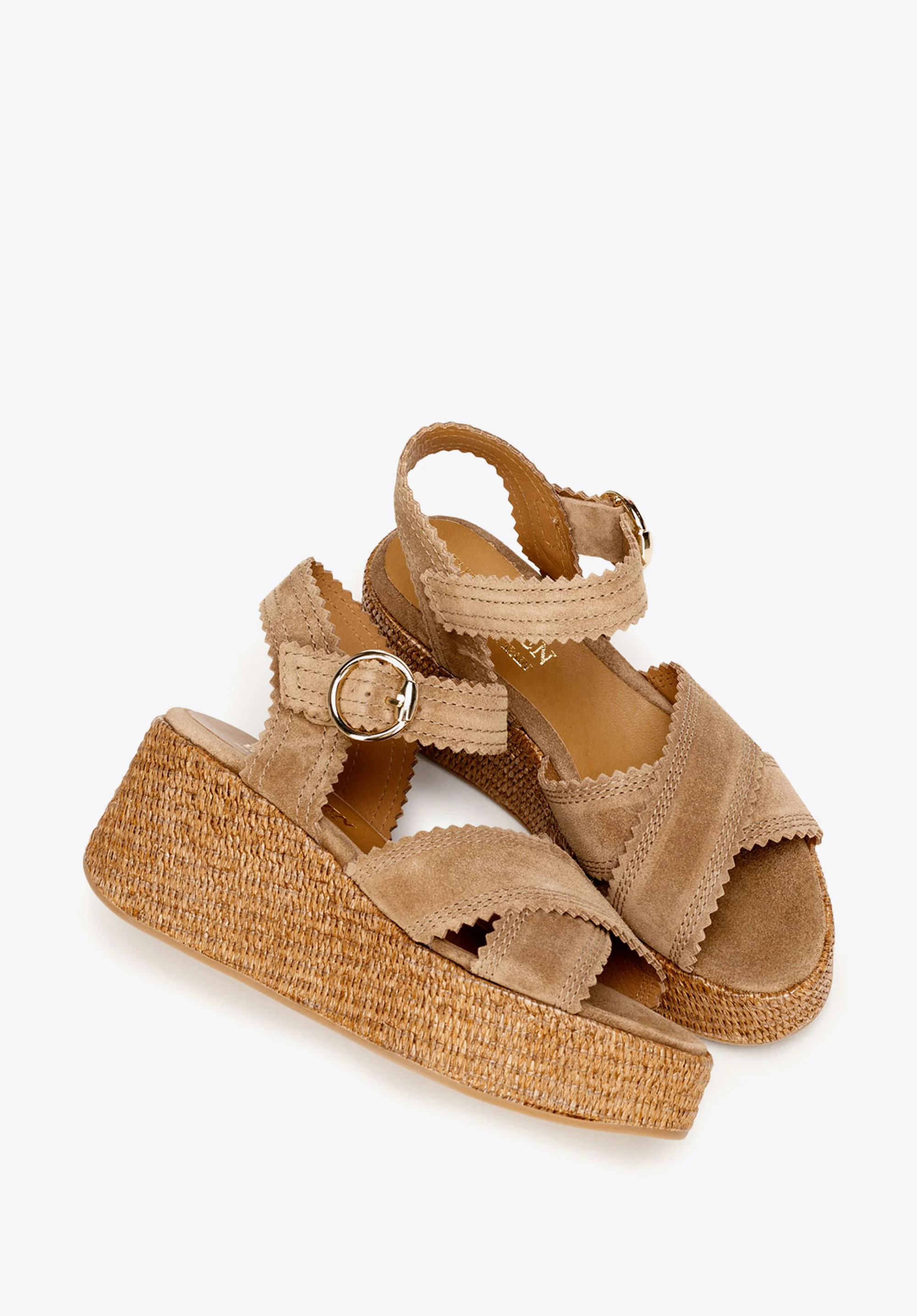 Sandały espadryle zamszowe na platformie