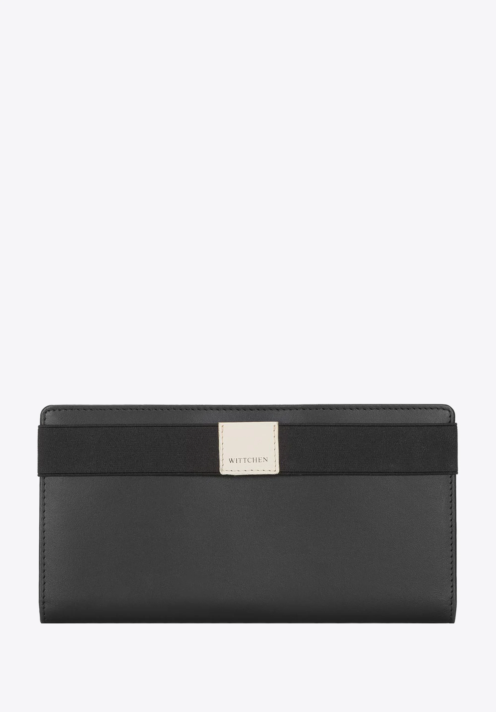 Etui na dokumenty skórzane z naszywką z logo