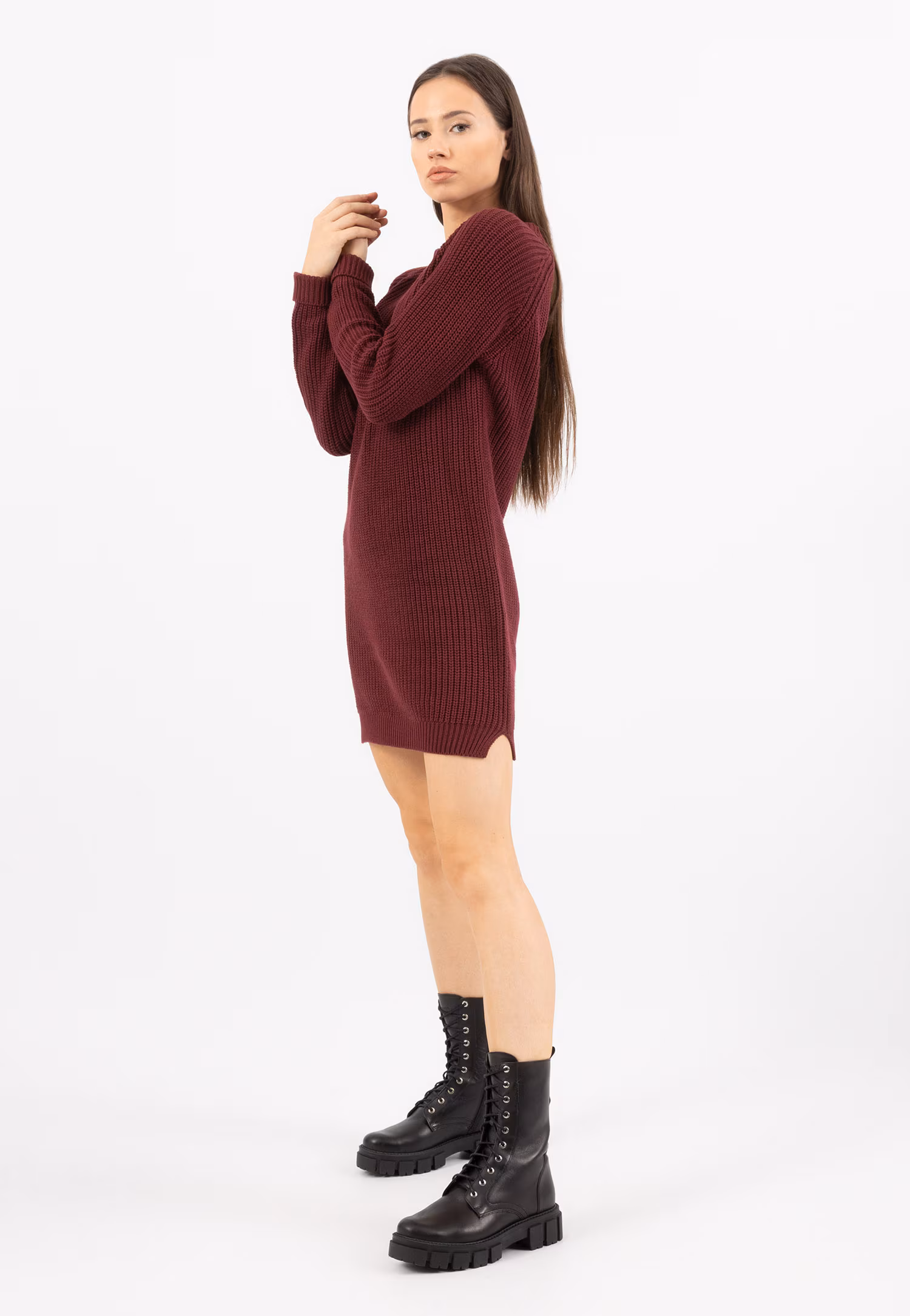 Wysokie beżowe trzewiki damskie typu bikery