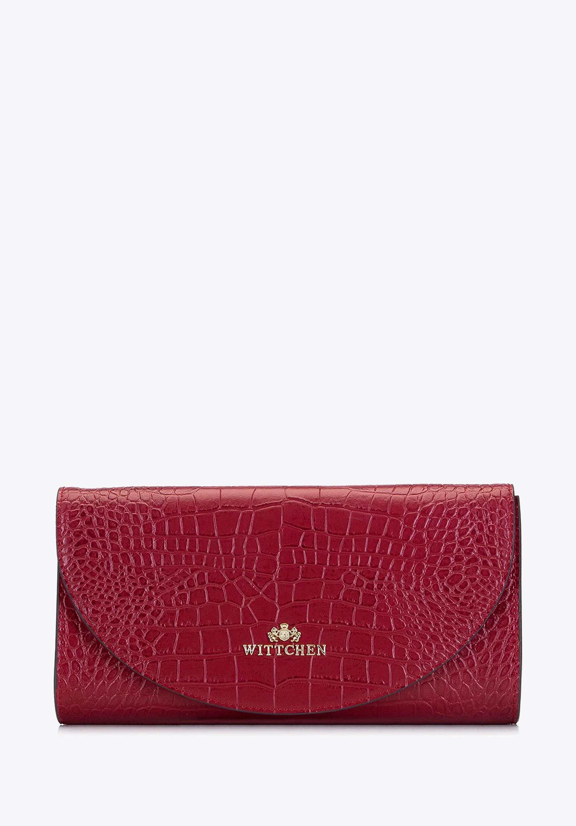 Kopertówka skórzana minimalistyczna croco