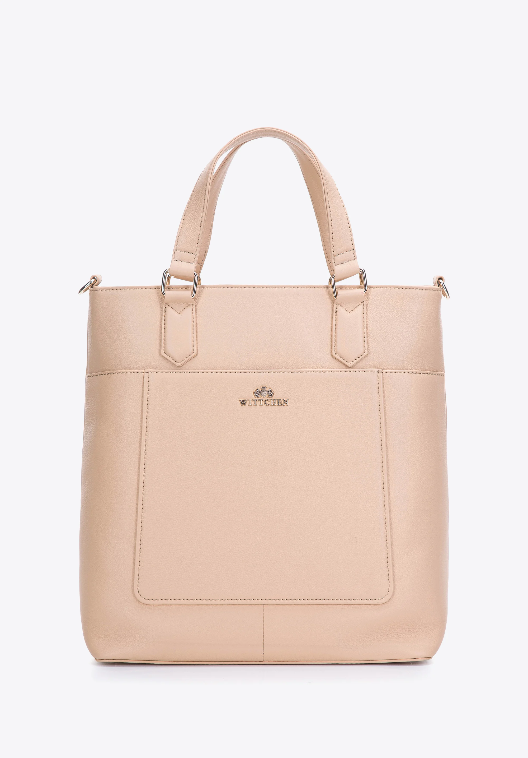 Torebka kuferek ze skóry naturalnej pionowa