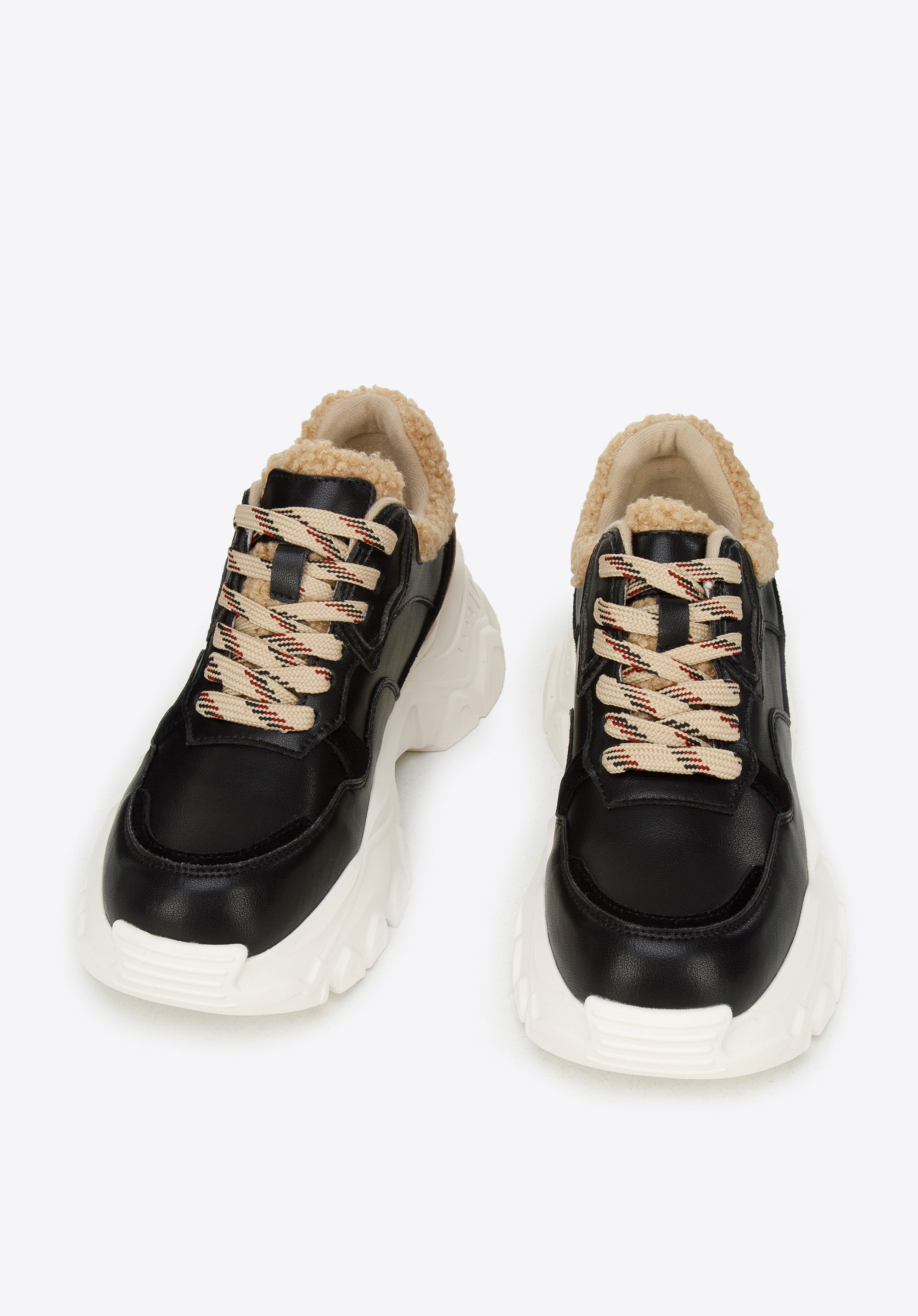 Damskie sneakersy ze sztucznym futrem