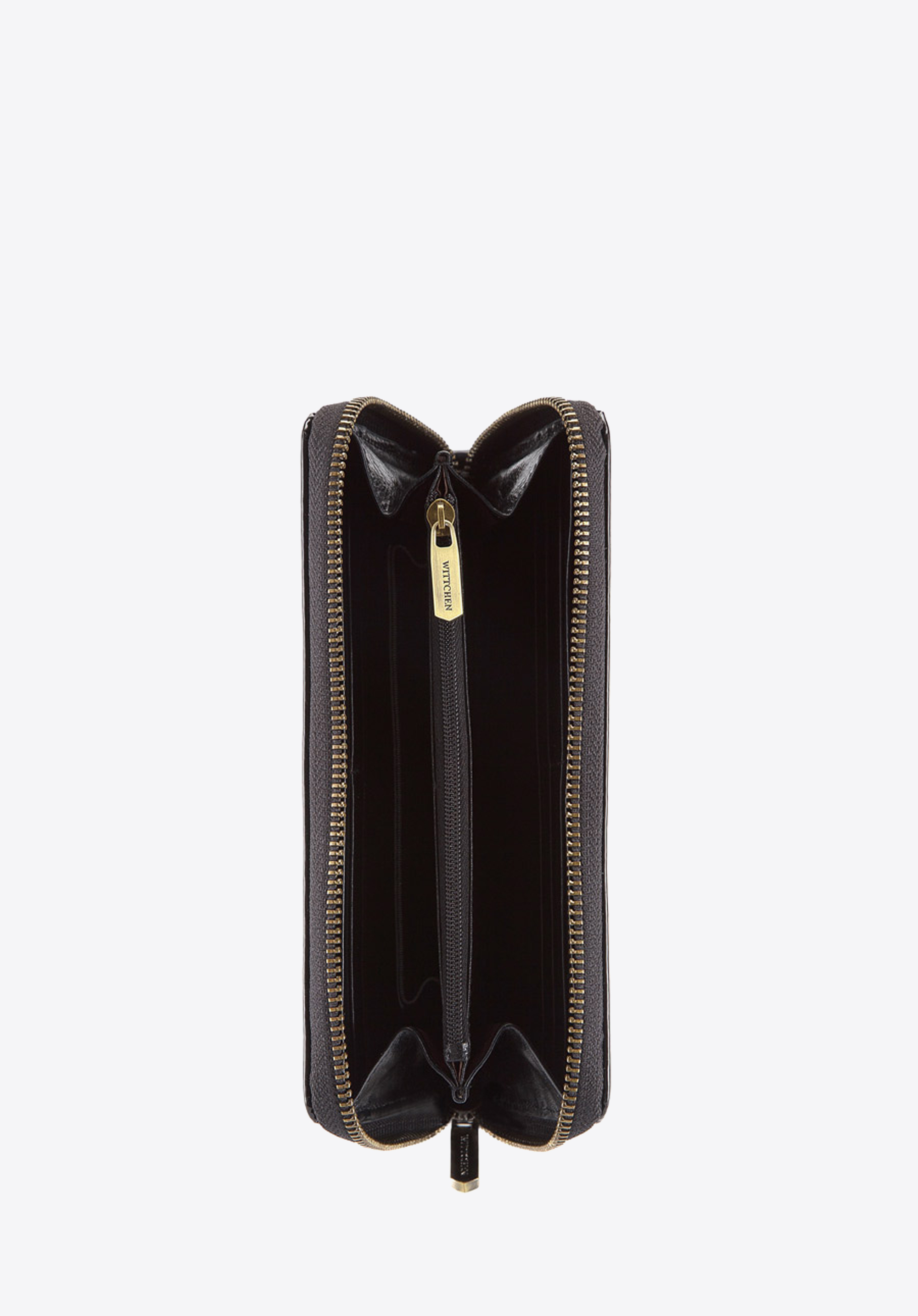 Damski portfel skórzany lakierowany na zamek