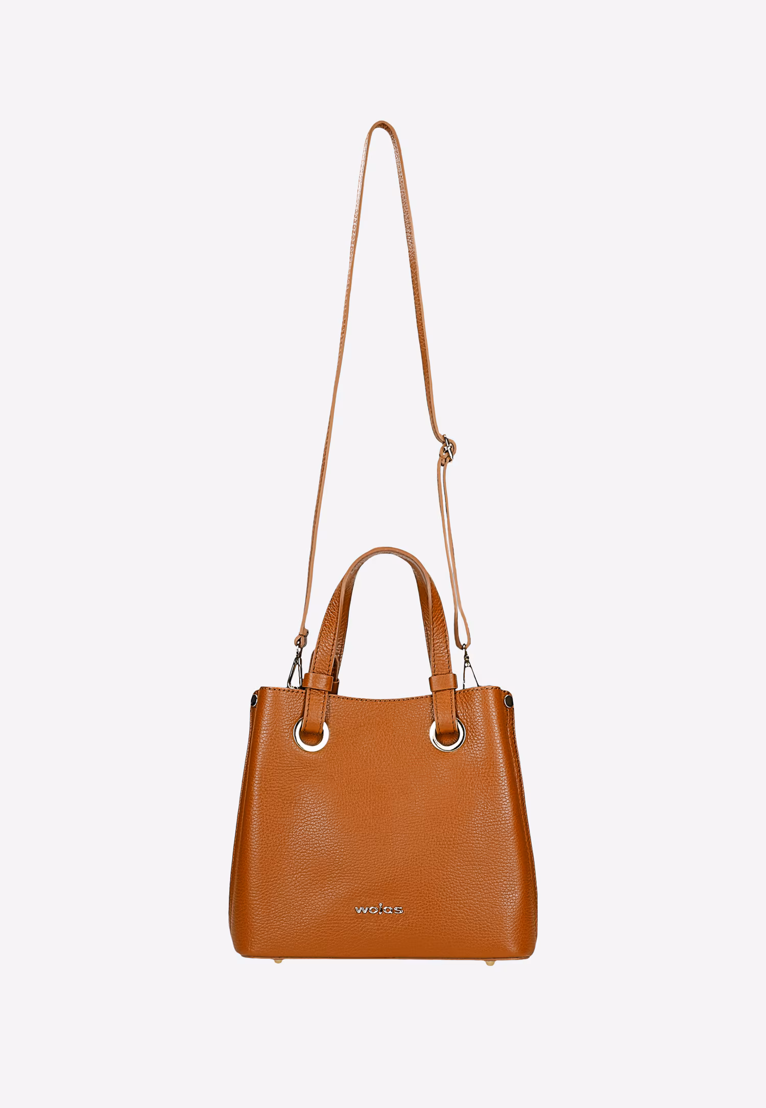 Ciemnobeżowa torebka damska ze skóry licowej